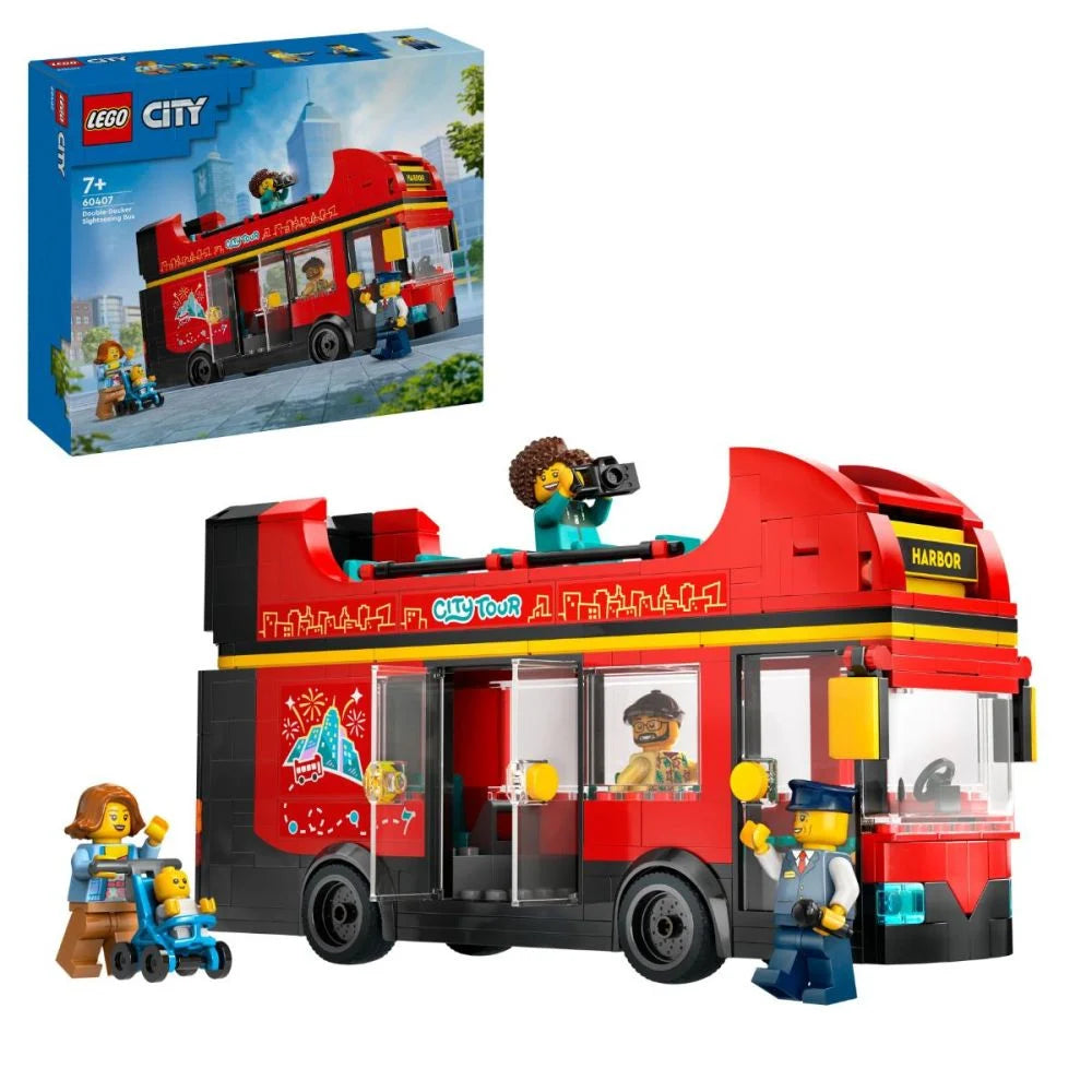 LEGO® City - Autobuz turistic rosu cu etaj 60407, 384 piese