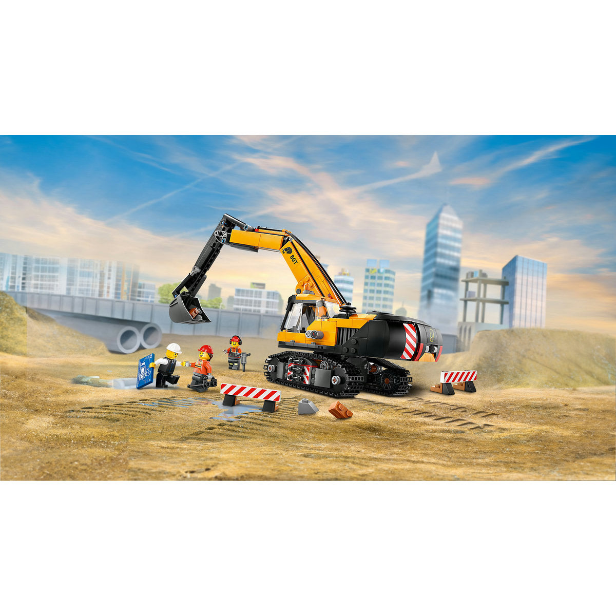 LEGO® City - Excavator galben de constructii 60420, 633 piese