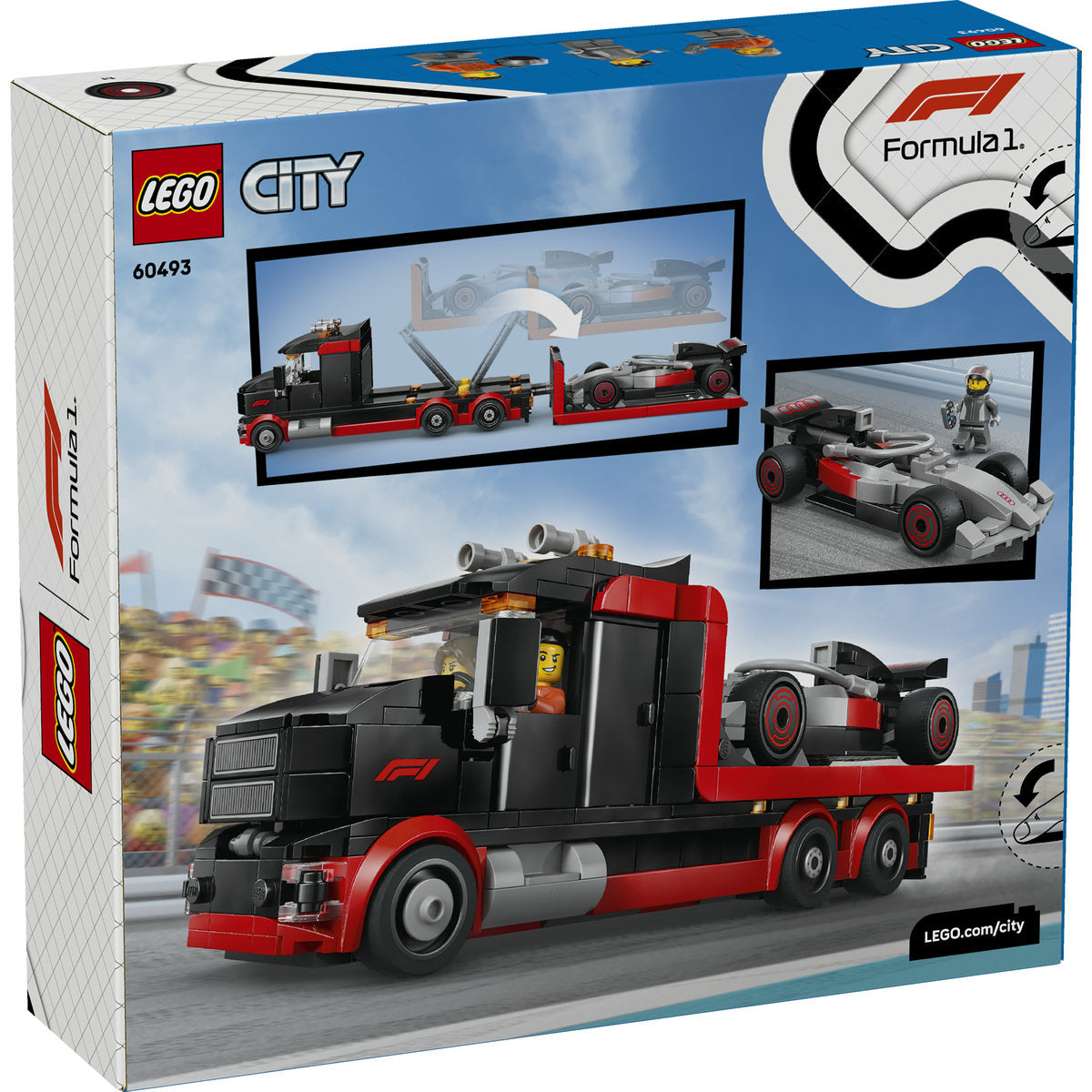LEGO® City Camion de prezentare F1® cu masina de curse Audi F1® 60493