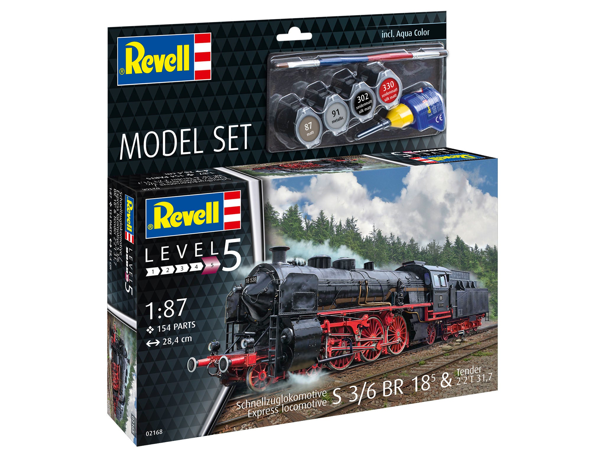 Revell 62168 Express Locomotive S 3/6 BR 18⁵ & Tender 2'2'T 31,7 - Model Set