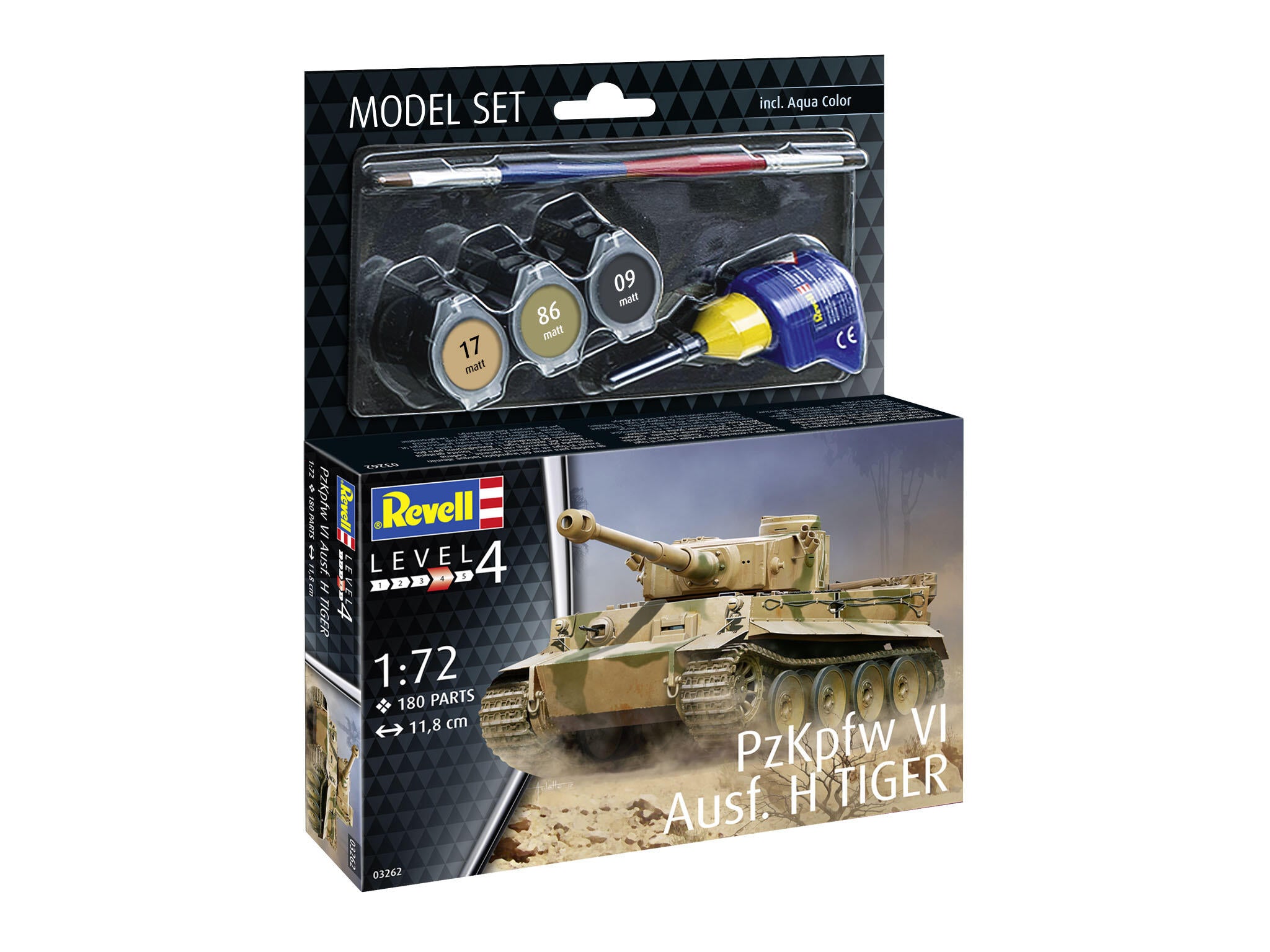 Set Macheta Revell Vehicul Militar Pzkpfw Vi Ausf. H Tiger Scara 1:72 Rev63262