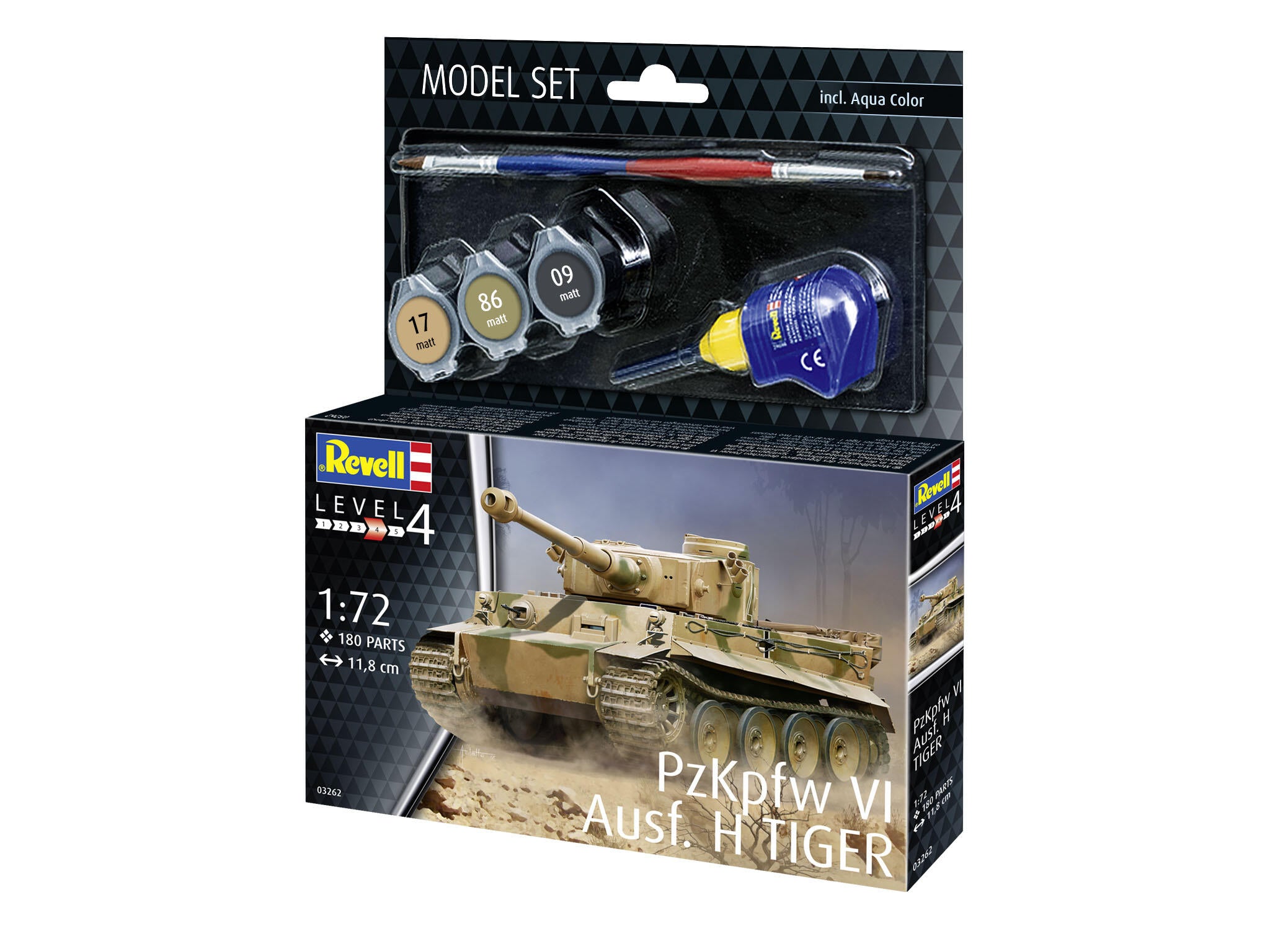 Set Macheta Revell Vehicul Militar Pzkpfw Vi Ausf. H Tiger Scara 1:72 Rev63262