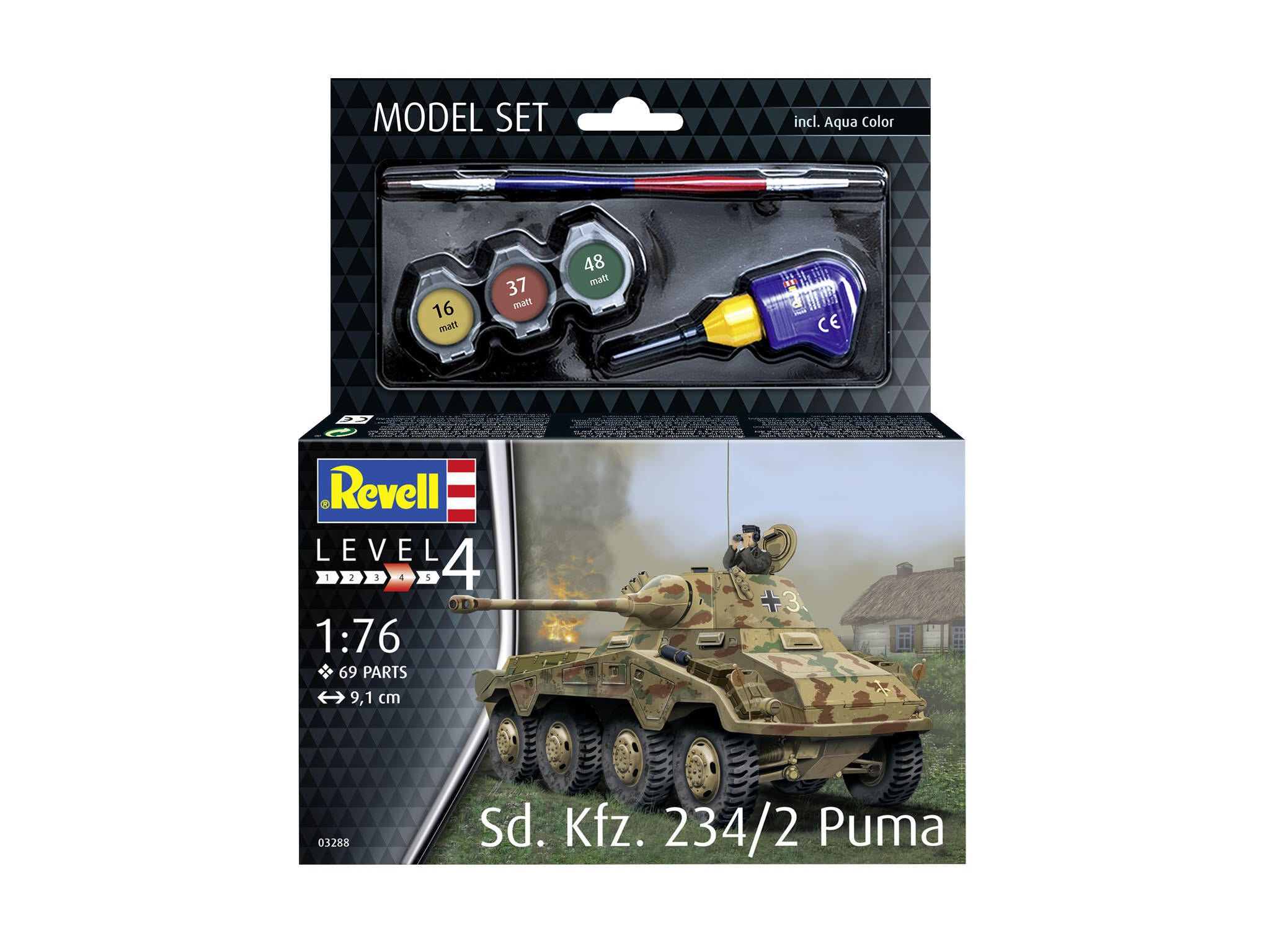 Set Macheta Revell Vehicul Militar Sd.Kfz. 234/2 Puma Scara 1:76 Rev63288