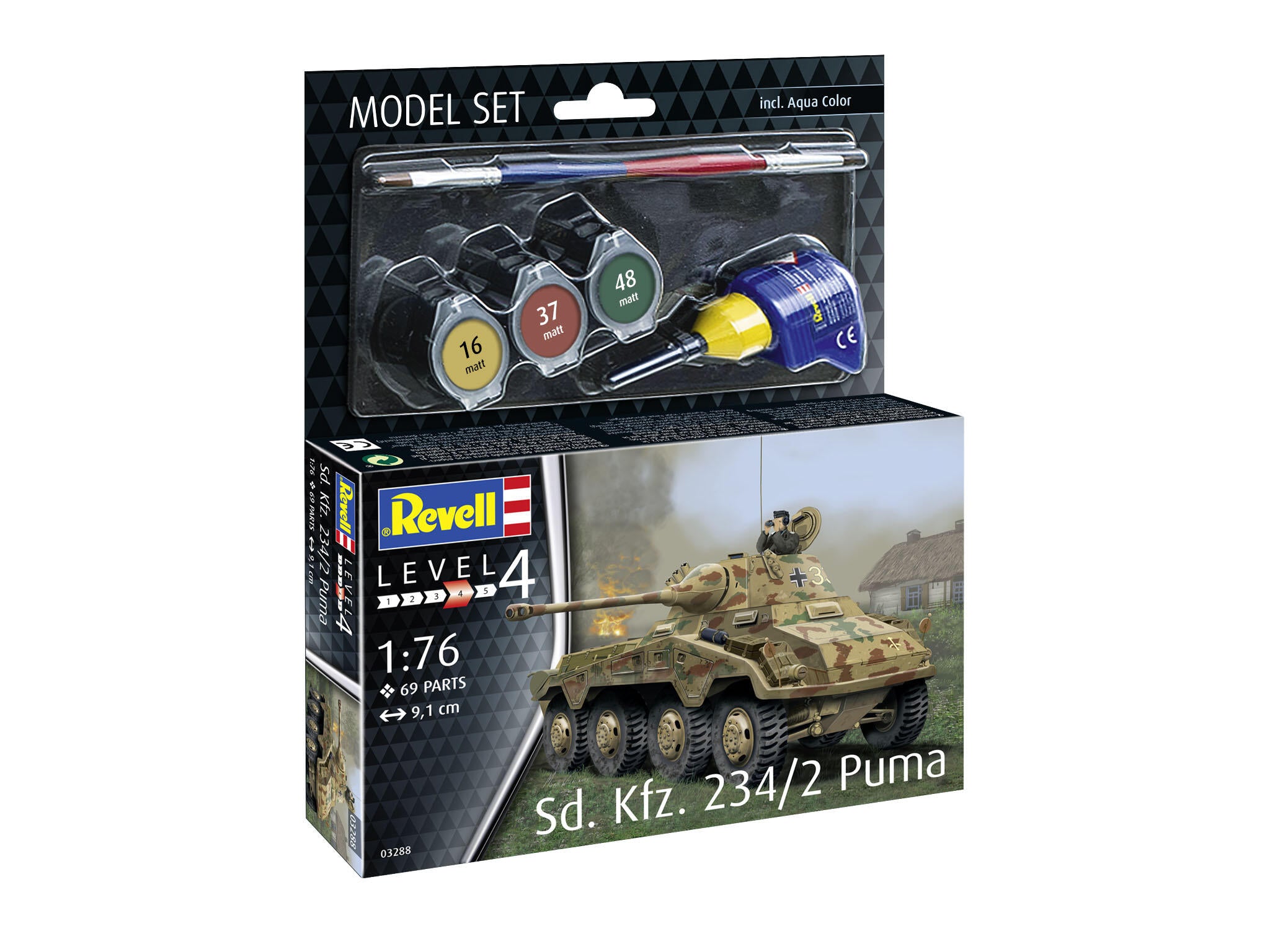 Set Macheta Revell Vehicul Militar Sd.Kfz. 234/2 Puma Scara 1:76 Rev63288