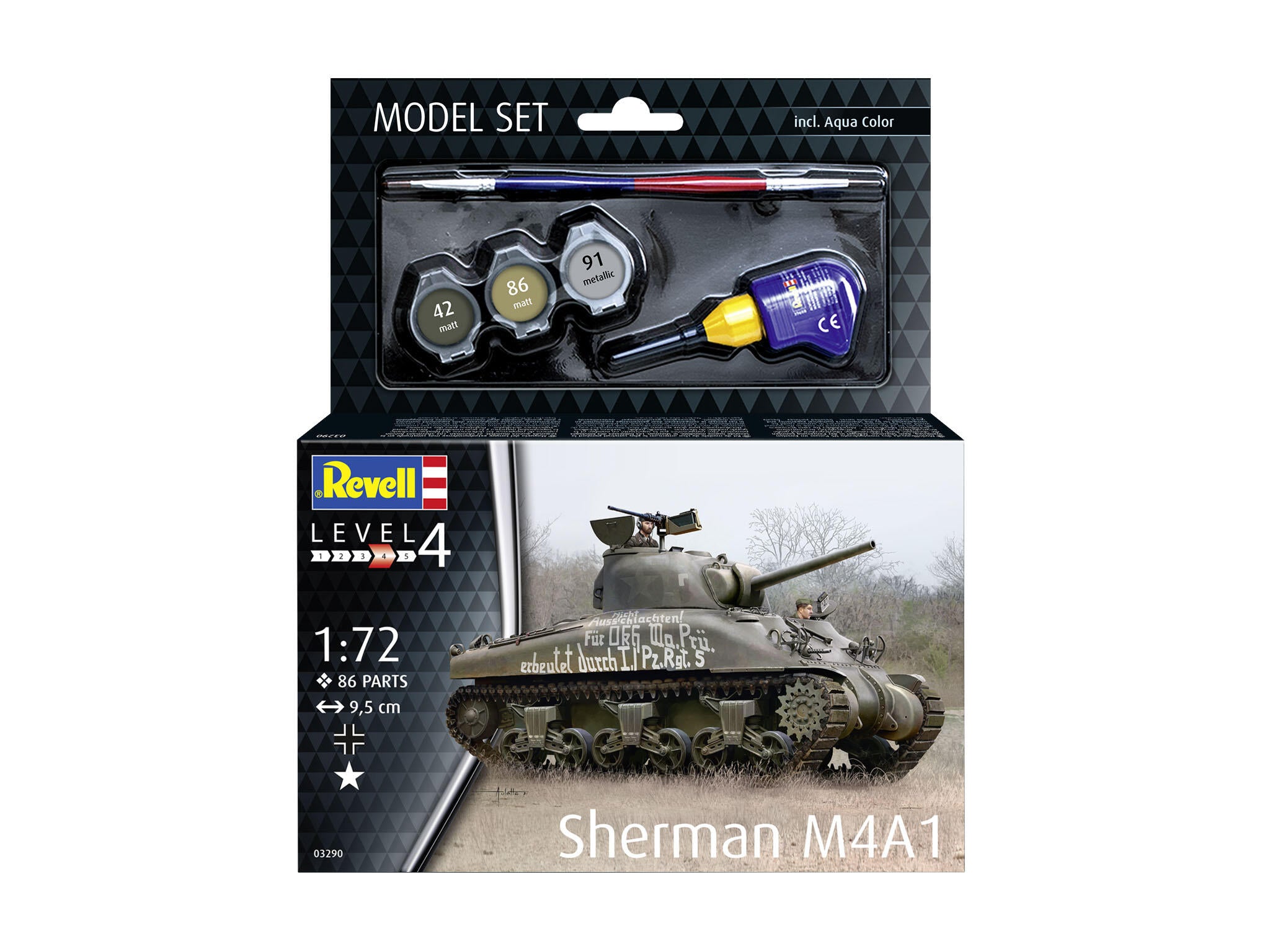 Set Macheta Revell Vehicul Militar Sherman M4A1 Scara 1:72Rev63290