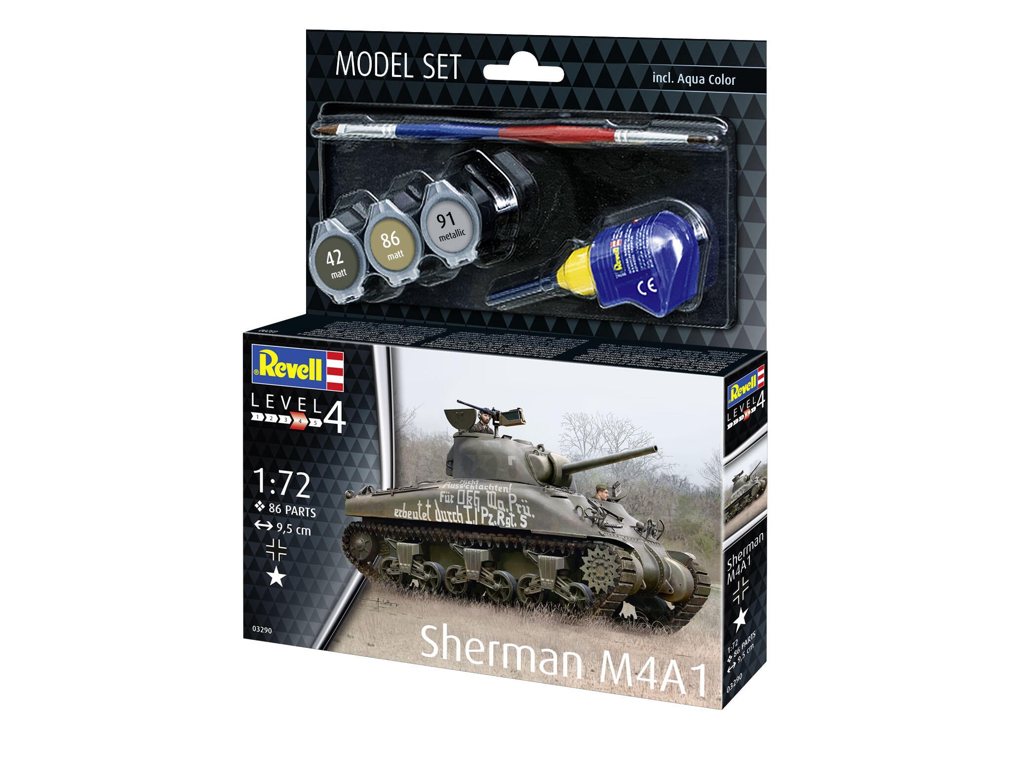 Set Macheta Revell Vehicul Militar Sherman M4A1 Scara 1:72Rev63290