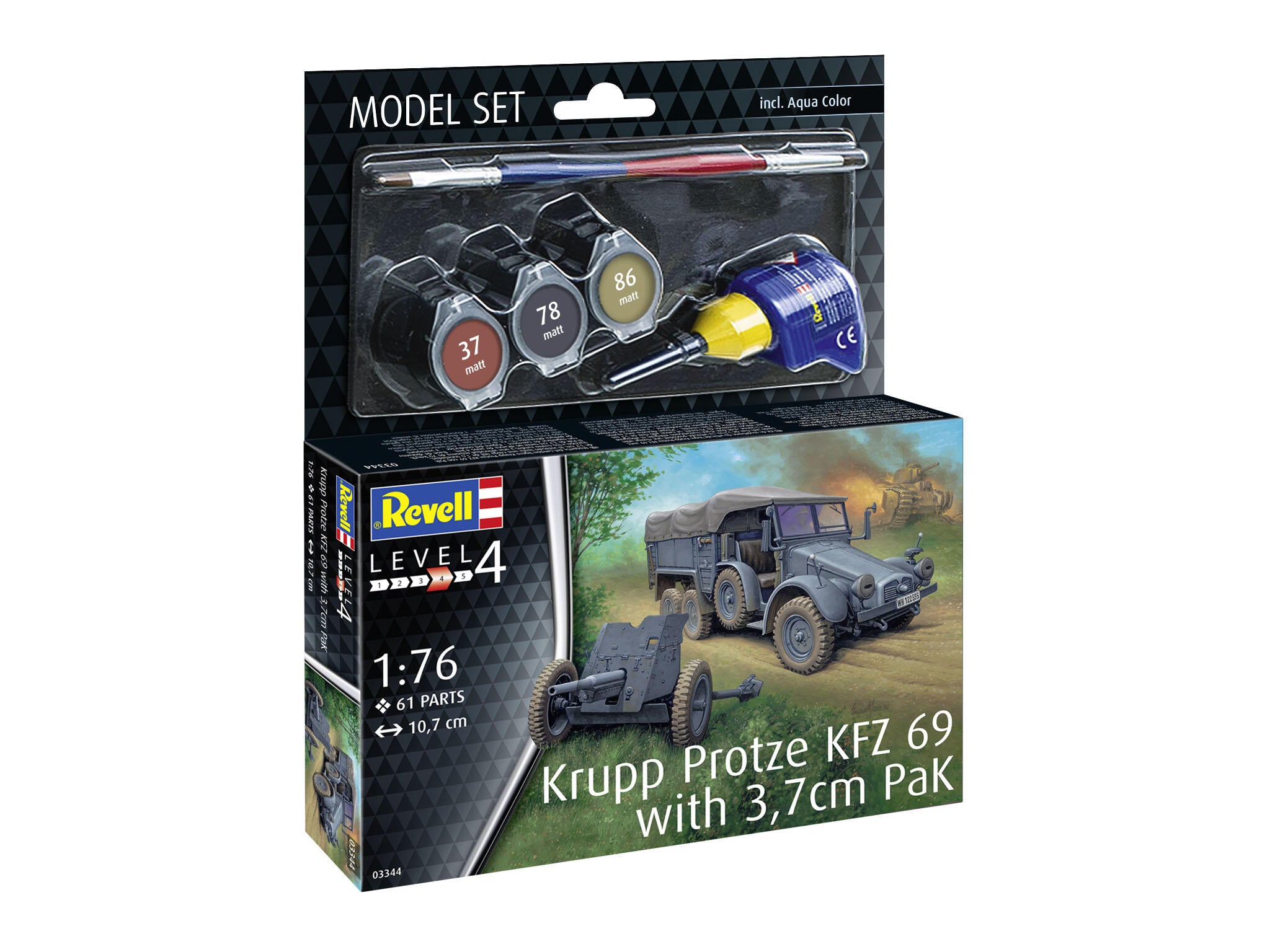 Revell Vehicul Militar  Model Set Krupp Protze Kfz 69 With 3.7Cm Pak Rev63344