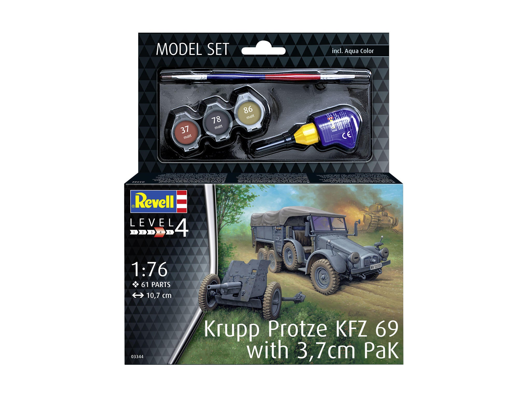 Revell Vehicul Militar  Model Set Krupp Protze Kfz 69 With 3.7Cm Pak Rev63344