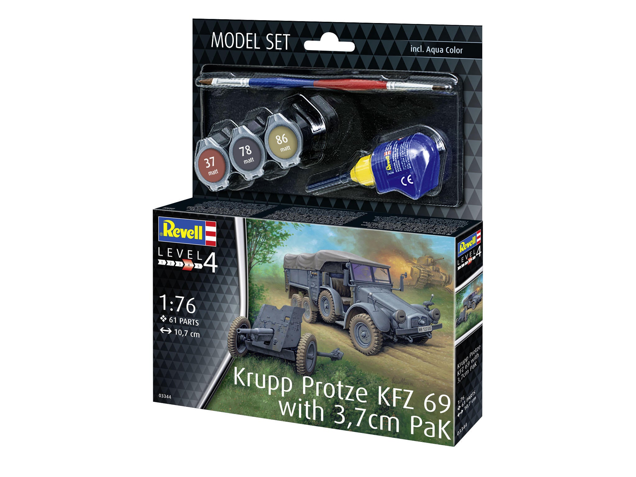 Revell Vehicul Militar  Model Set Krupp Protze Kfz 69 With 3.7Cm Pak Rev63344