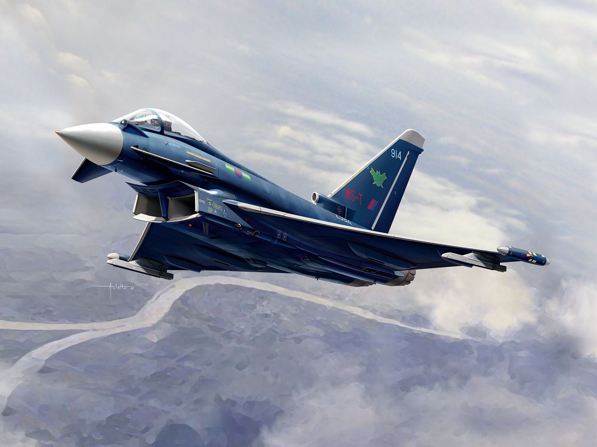 Aeromodel de construit, Revell, Eurofighter Typhoon RAF, 63 piese 63796