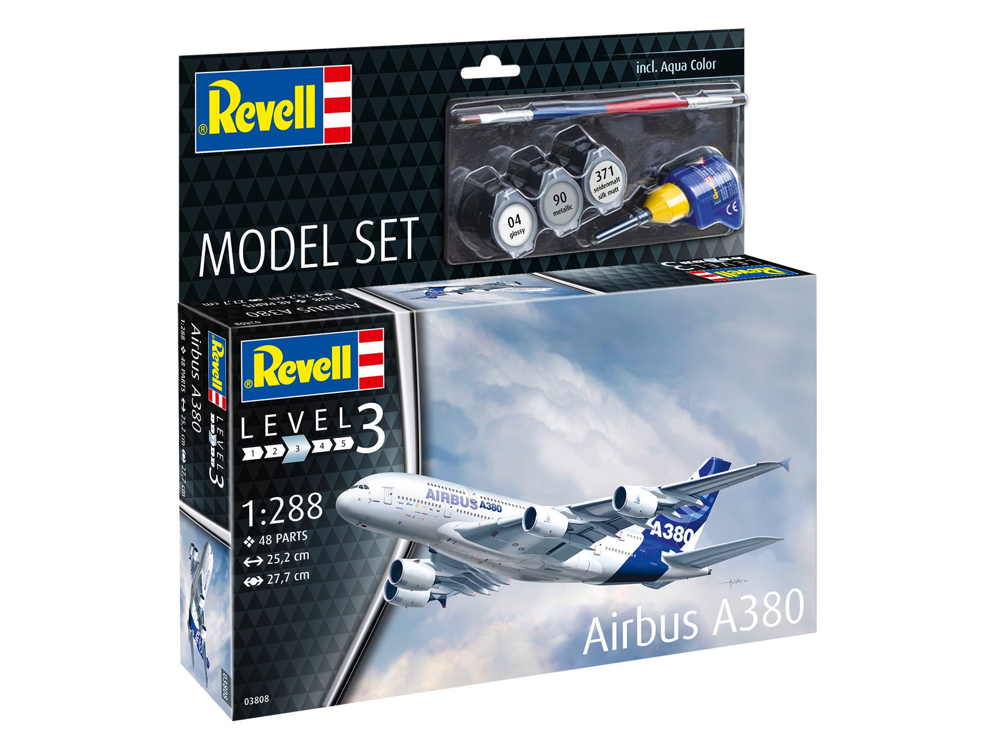 Set de asamblare, Revell, Airbus A380, 47 piese : 63808