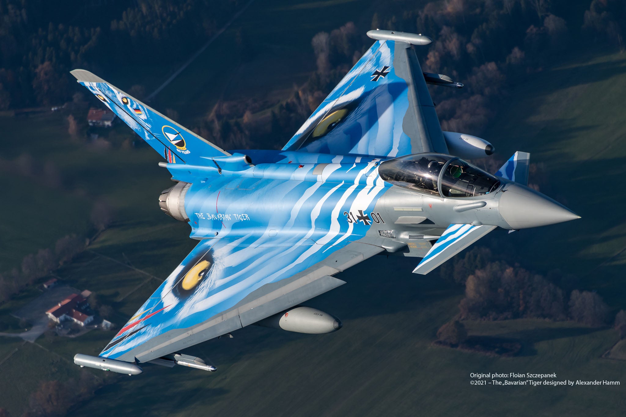 Set de construit Revell aeromodel Eurofighter Typhoon Bavarian Tiger 2021:  Revell 63818