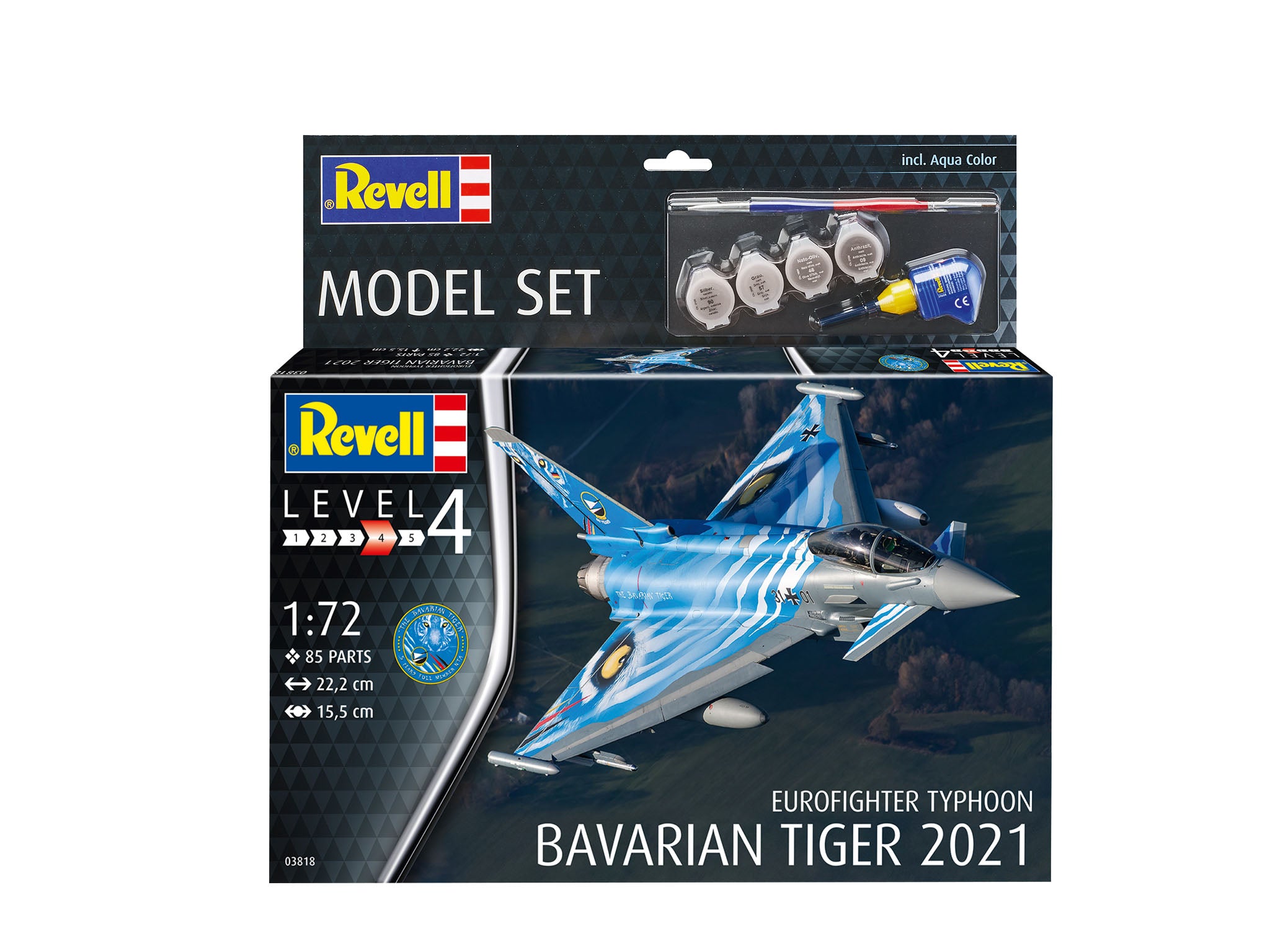Set de construit Revell aeromodel Eurofighter Typhoon Bavarian Tiger 2021:  Revell 63818