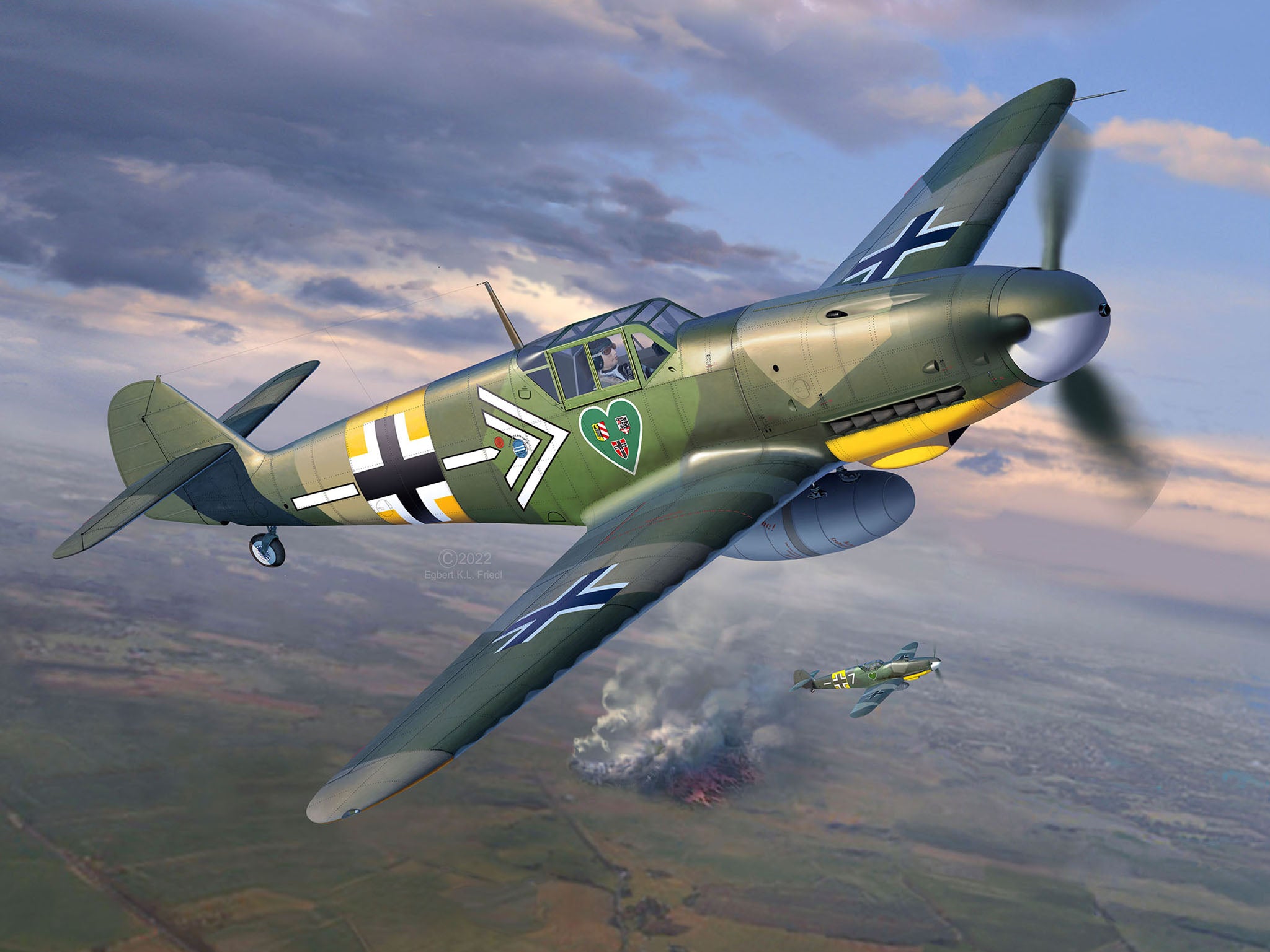 Set model Messerschmitt Bf 109 G-2/4, Revell, 1:32, detalii precise, 384x365mm 63829