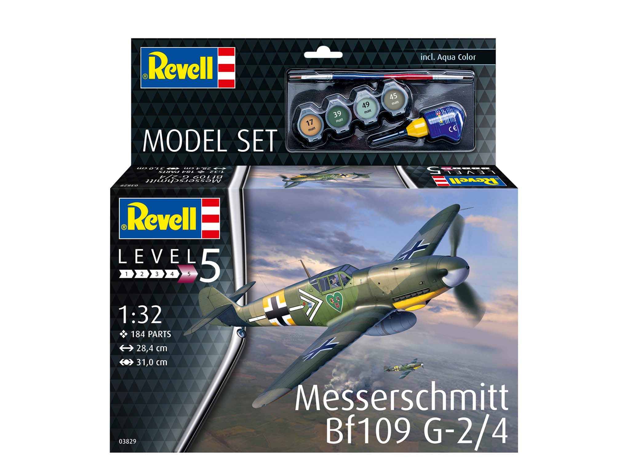 Set model Messerschmitt Bf 109 G-2/4, Revell, 1:32, detalii precise, 384x365mm 63829