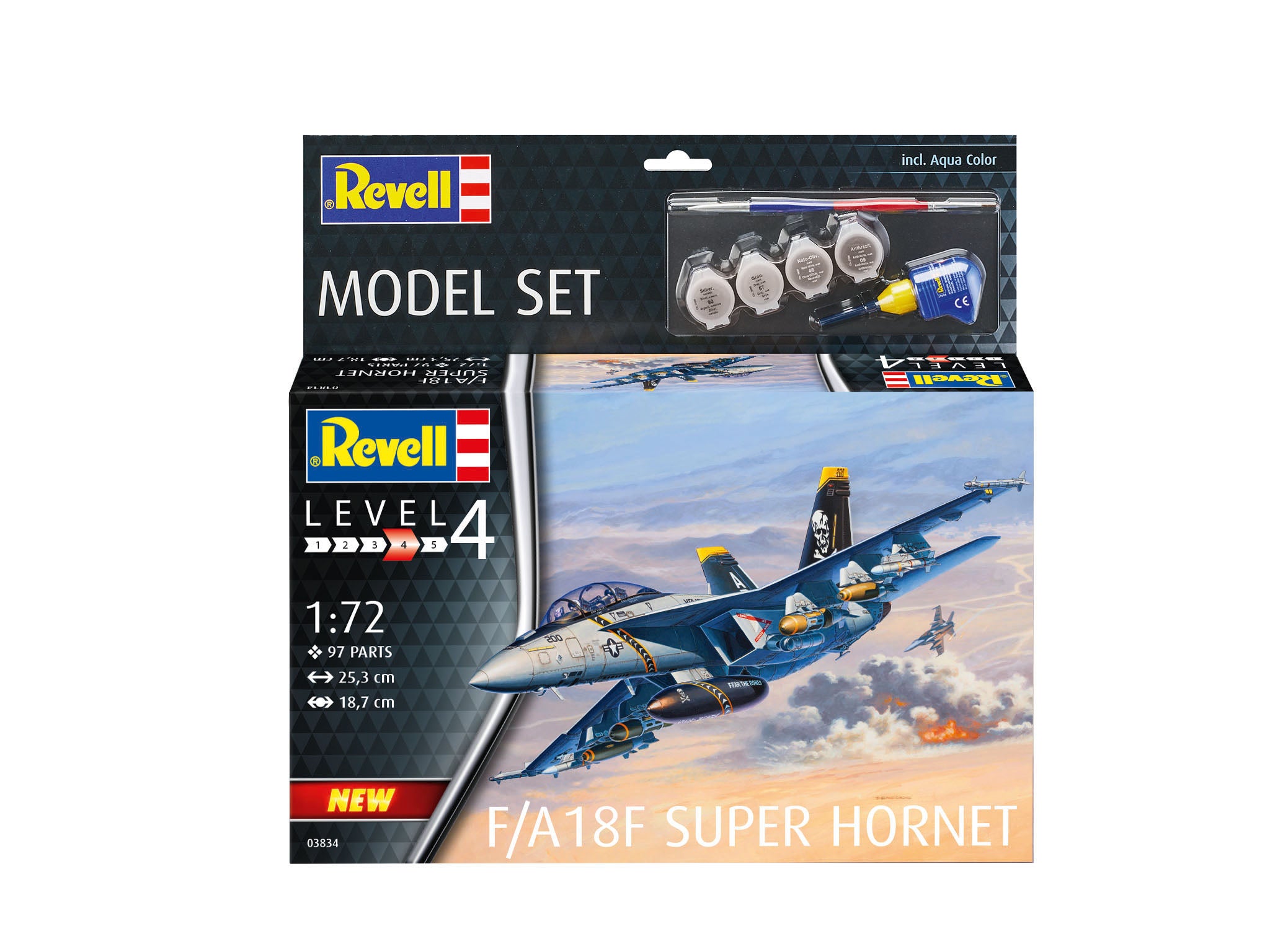 Aeromacheta, Revell, Plastic, F/A-18F Super Hornet, 1:72, 12 ani+ 63834