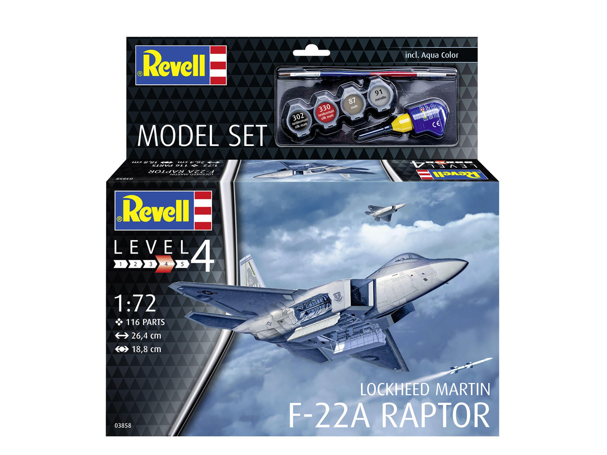 Revell Avion  Model Set Lockheed Martin F-22A Raptor Rev63858