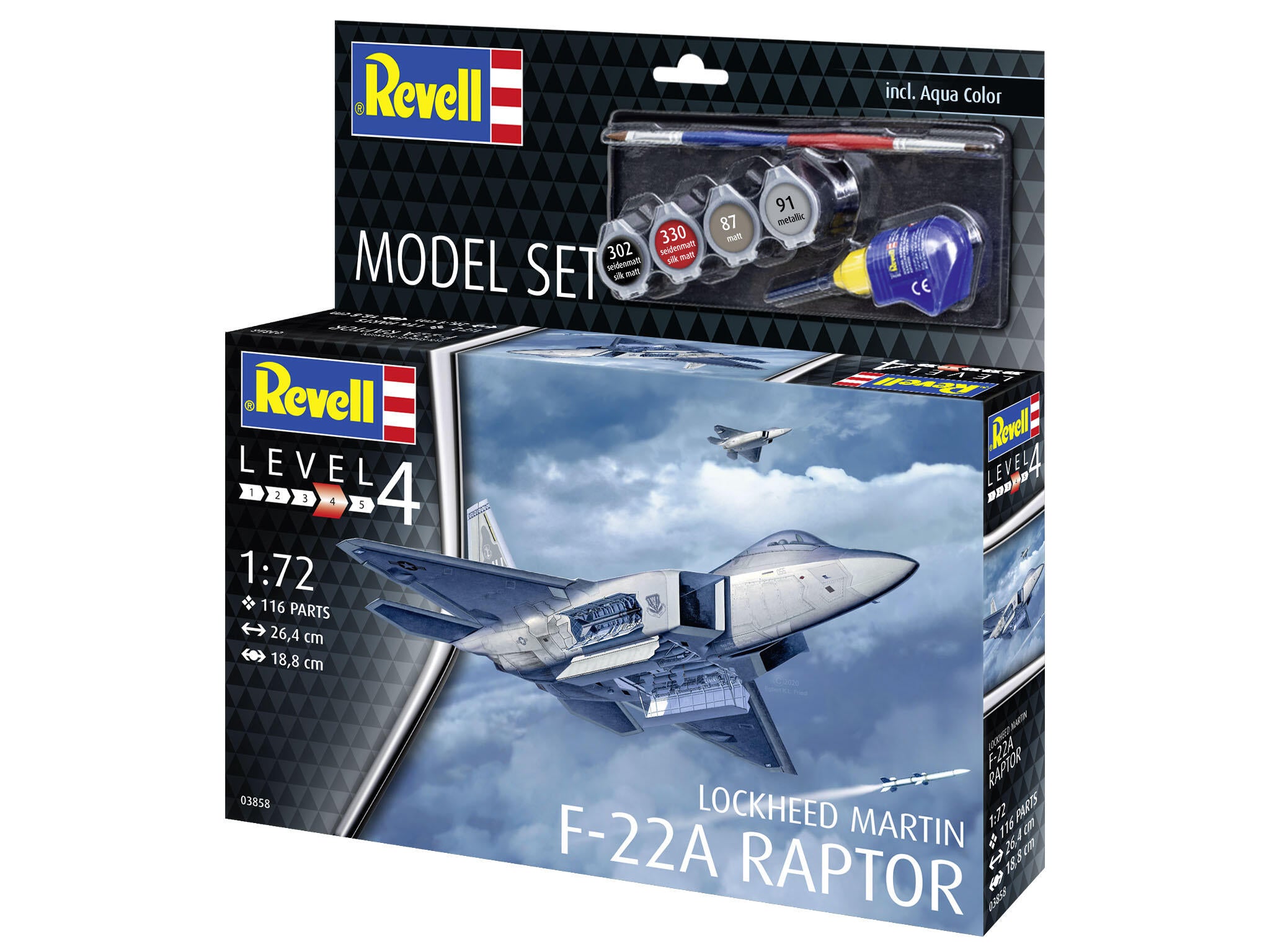 Revell Avion  Model Set Lockheed Martin F-22A Raptor Rev63858