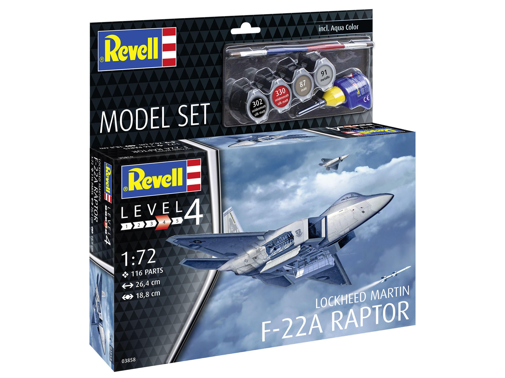 Revell Avion  Model Set Lockheed Martin F-22A Raptor Rev63858