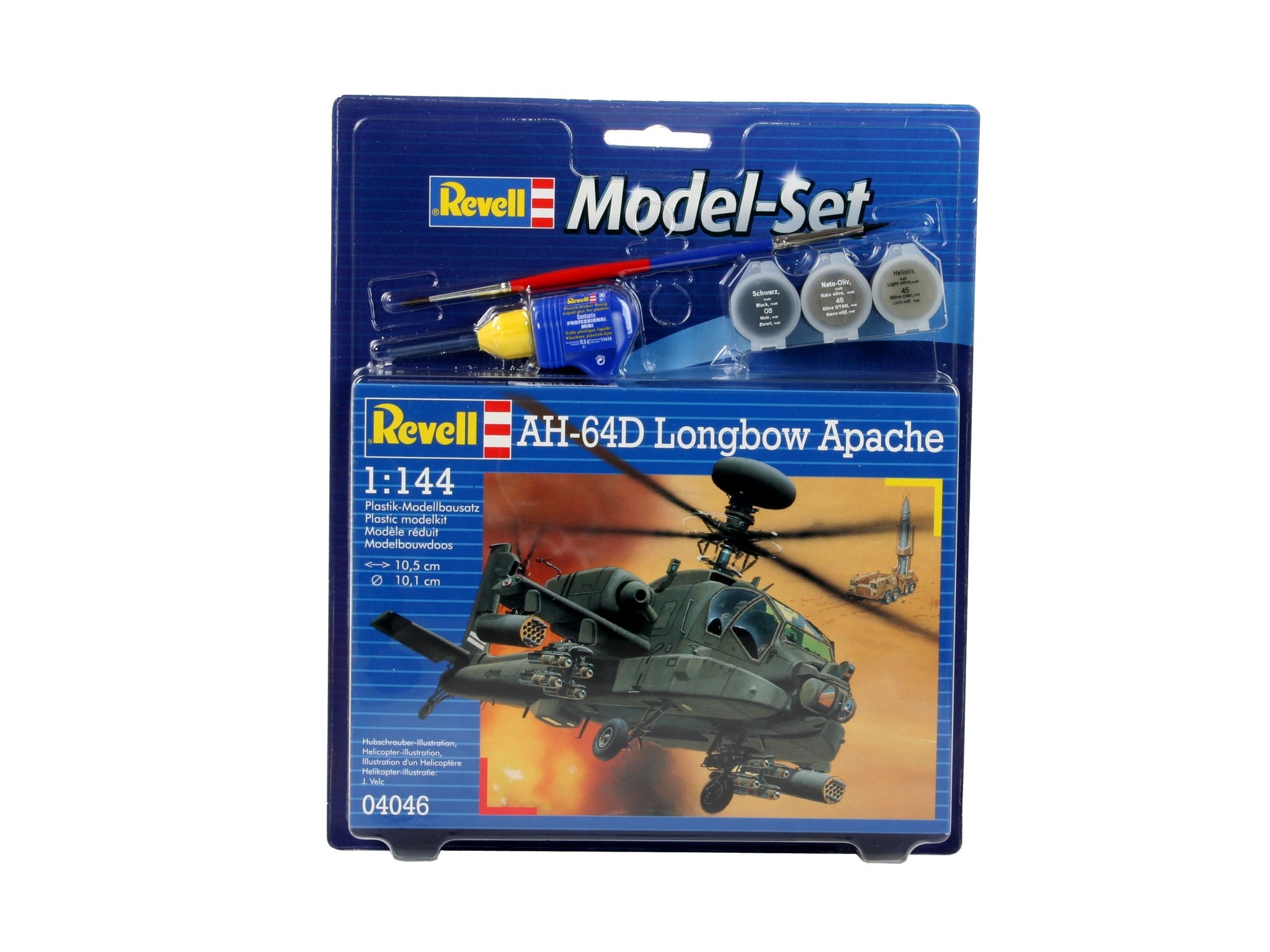 Aeromodele de construit Revell, Model Set Elicopter AH 64D Longbow Apache, 79 piese  64046