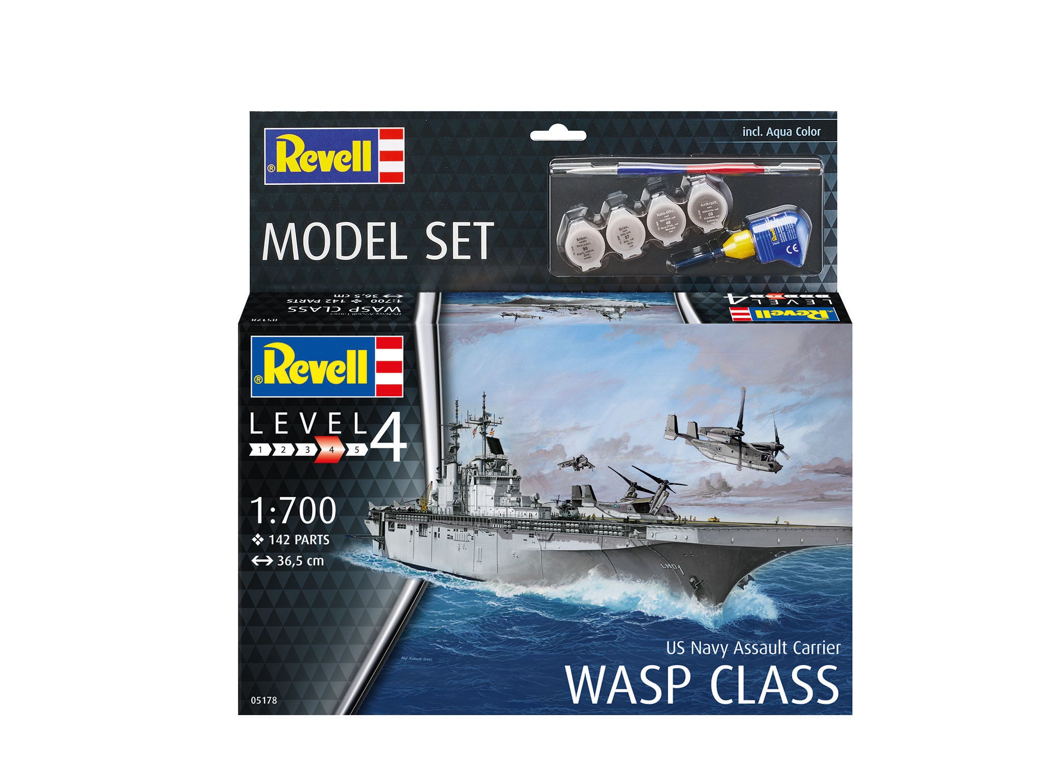 Macheta Revell Vapor Model Set Us Navy Assault Carrier Wasp Class- Kit Model Cu Acc Rev65178