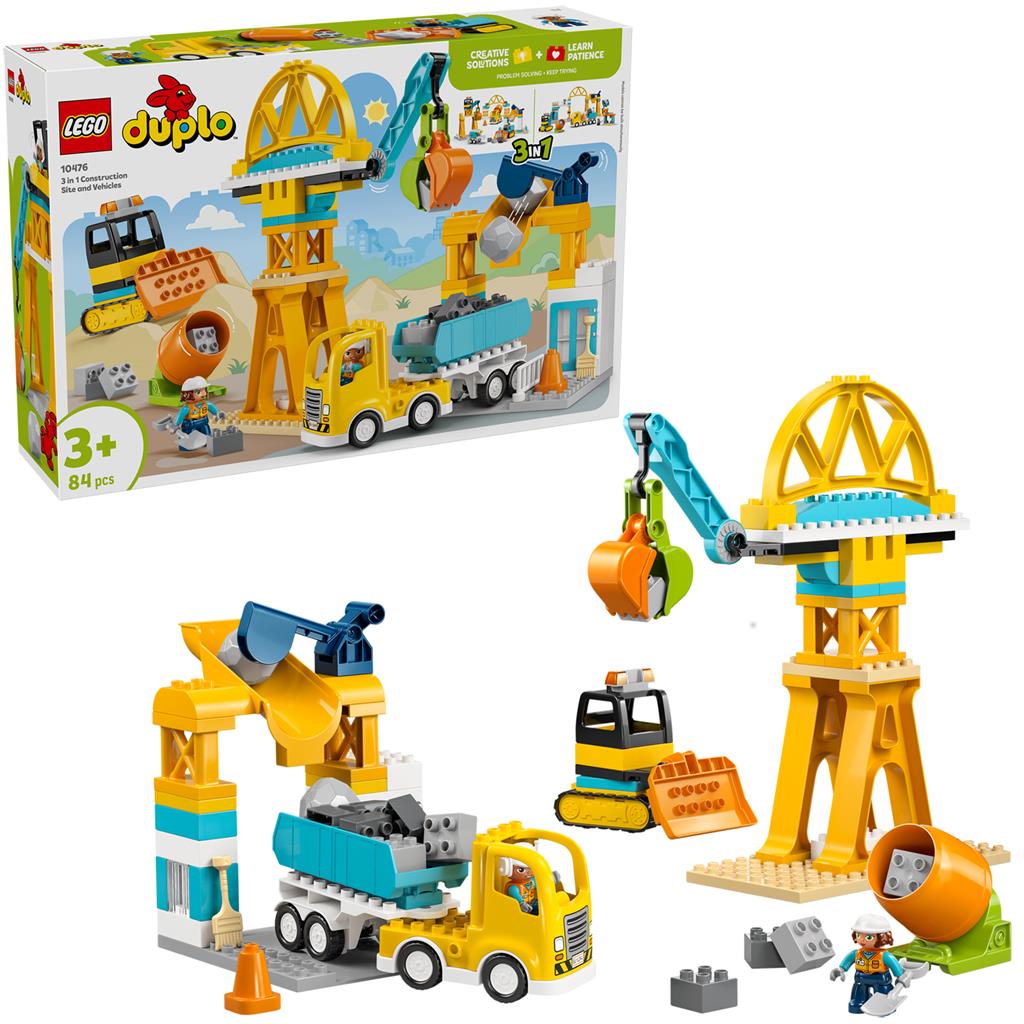 LEGO® DUPLO® Șantier Și Vehicule De Construcții 3 În 1