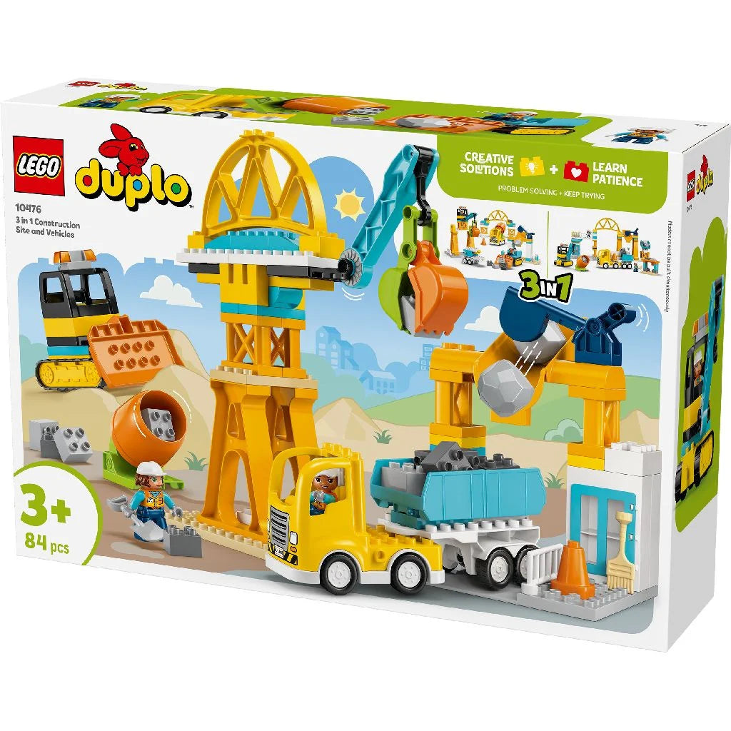 LEGO® DUPLO® Șantier Și Vehicule De Construcții 3 În 1