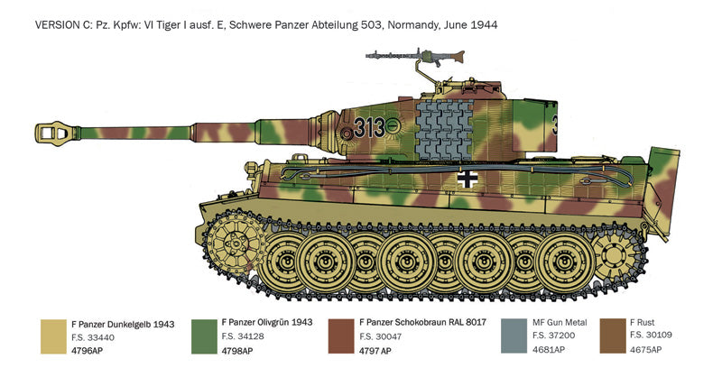 MACHETA MILITARA ITALERI PZ. KPFW VI TIGER I AUSF IT6754S