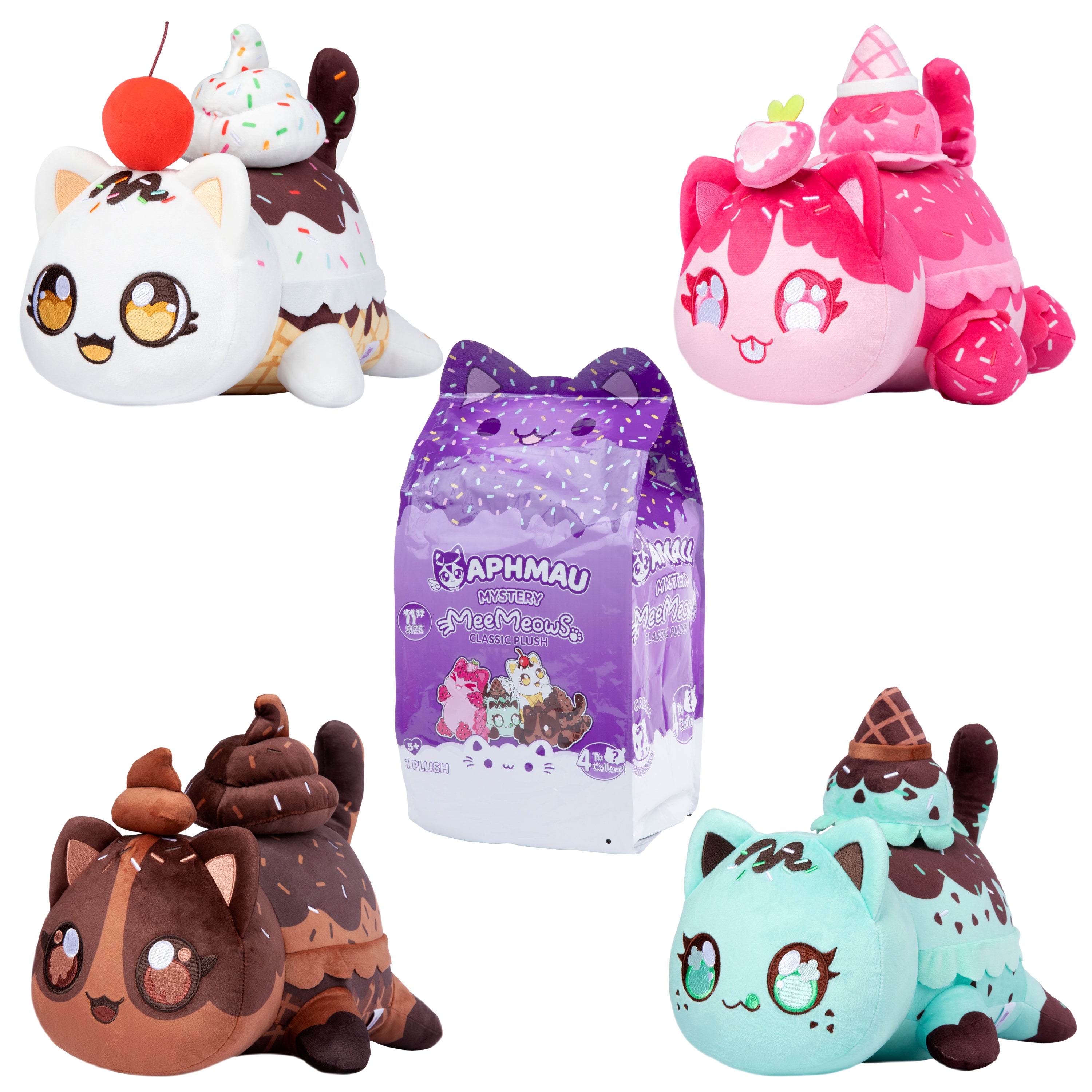 Plus Aphmau 28 cm MeeMeow Mystery Plush Ice Cream Seria Inghetata – Aphmau & Prietenii 6800