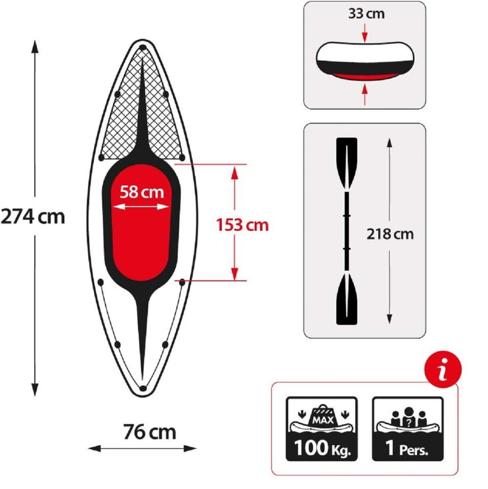 INTEX Challenger K1 Kayak Ix68305Np