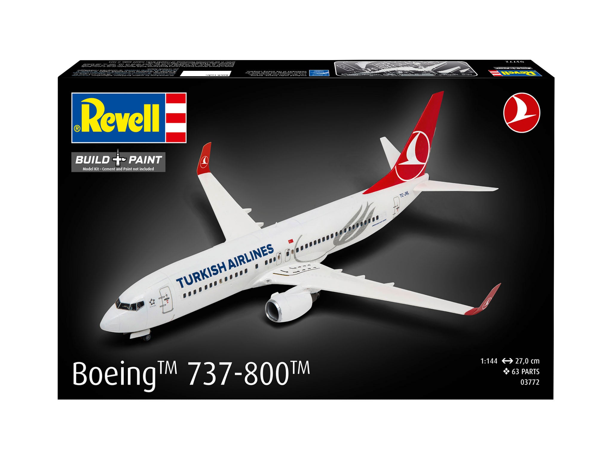 Kit De Asamblare Revell Boeing 737-800 Turkish Airlines Rev03772