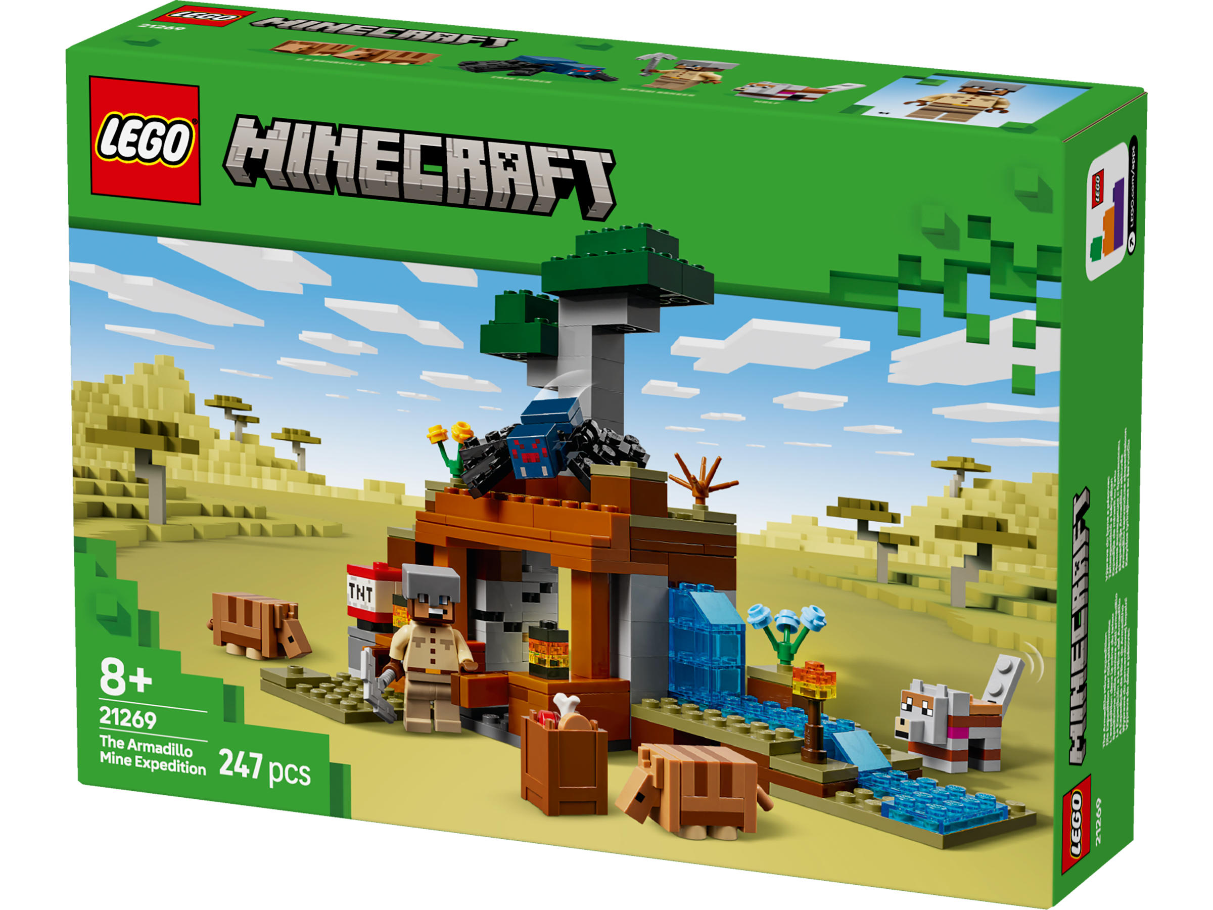 LEGO® Minecraft - Expeditia de minerit cu Tatu 21269, 247 piese