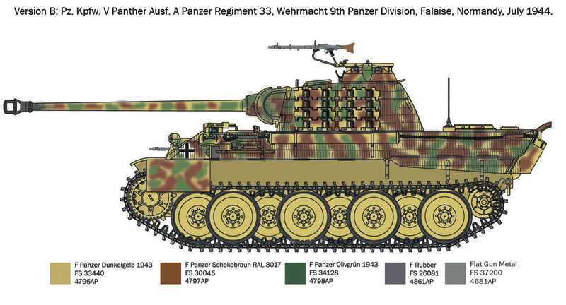 MACHETA  ITALERI VEHICULE MILITARE PZ.KPFW. V PANTHER A SCARA 1:72 IT7018S