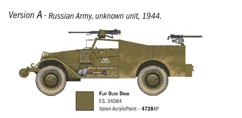 MACHETA  ITALERI VEHICULE MILITARE M3A1 SCOUT CAR SCARA 1:72 IT7063S
