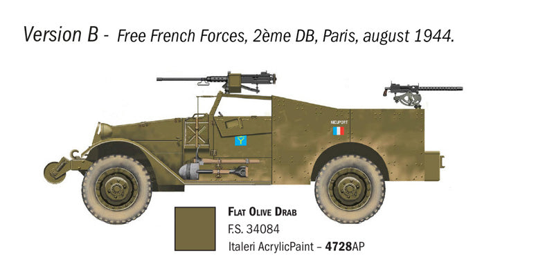 MACHETA  ITALERI VEHICULE MILITARE M3A1 SCOUT CAR SCARA 1:72 IT7063S