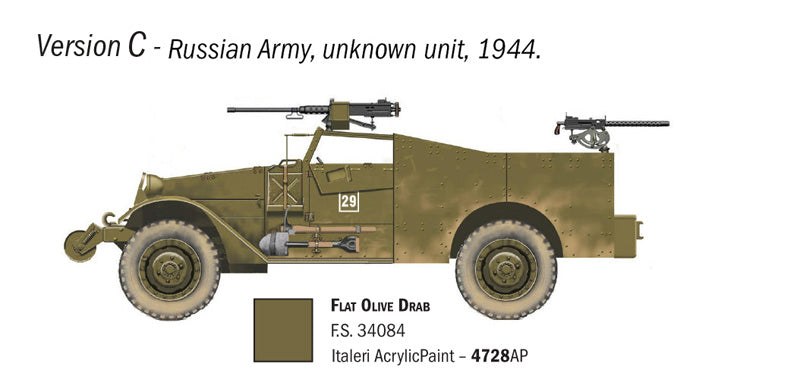 MACHETA  ITALERI VEHICULE MILITARE M3A1 SCOUT CAR SCARA 1:72 IT7063S