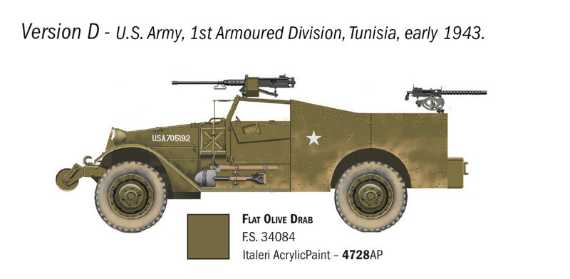 MACHETA  ITALERI VEHICULE MILITARE M3A1 SCOUT CAR SCARA 1:72 IT7063S
