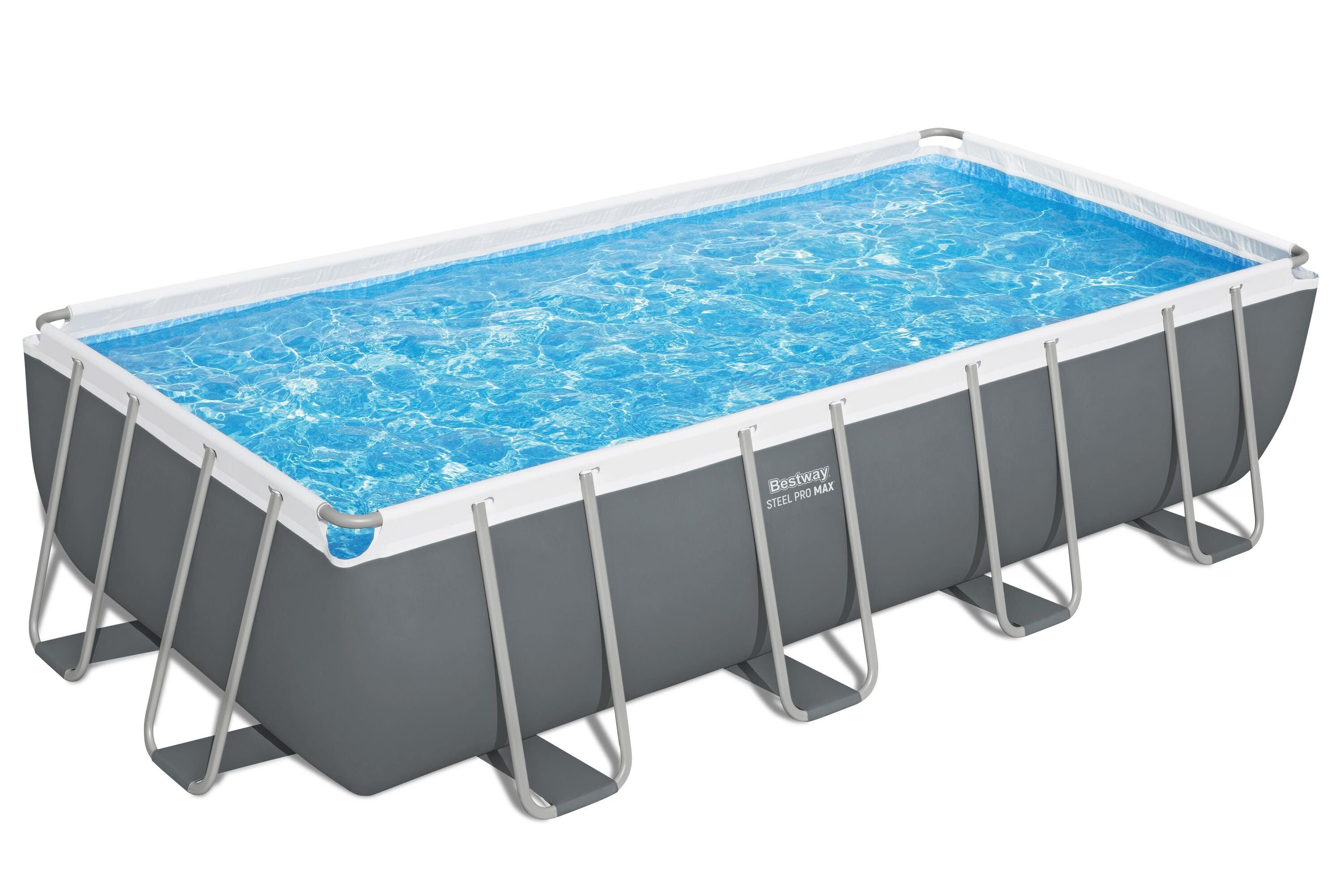 Piscina cu cadru Bestway® Steel Pro MAX™ cu pompa de filtru 549 x 274 x 122 cm, gri, patrat, BW56465