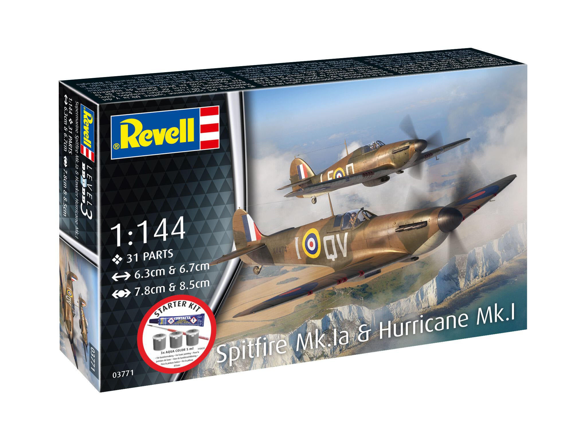 Revell Avion  Starter Kit Spitfire Mk.Ia & Hurricane Mk.I Rev73771