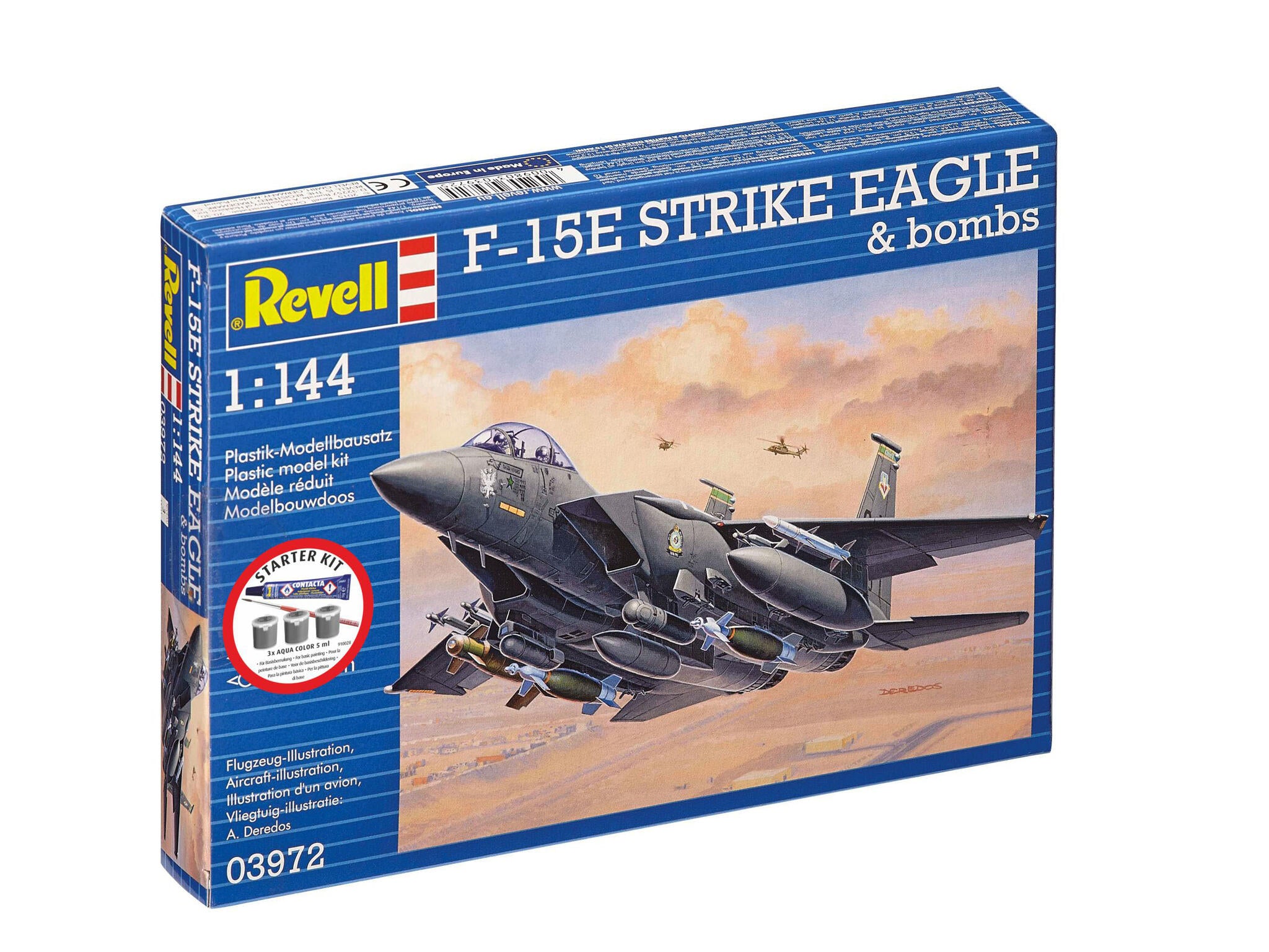 Set Macheta Revell Cu Accesorii De Baza Kit De Start F-15E Strike Eagle Bombe Rev73972