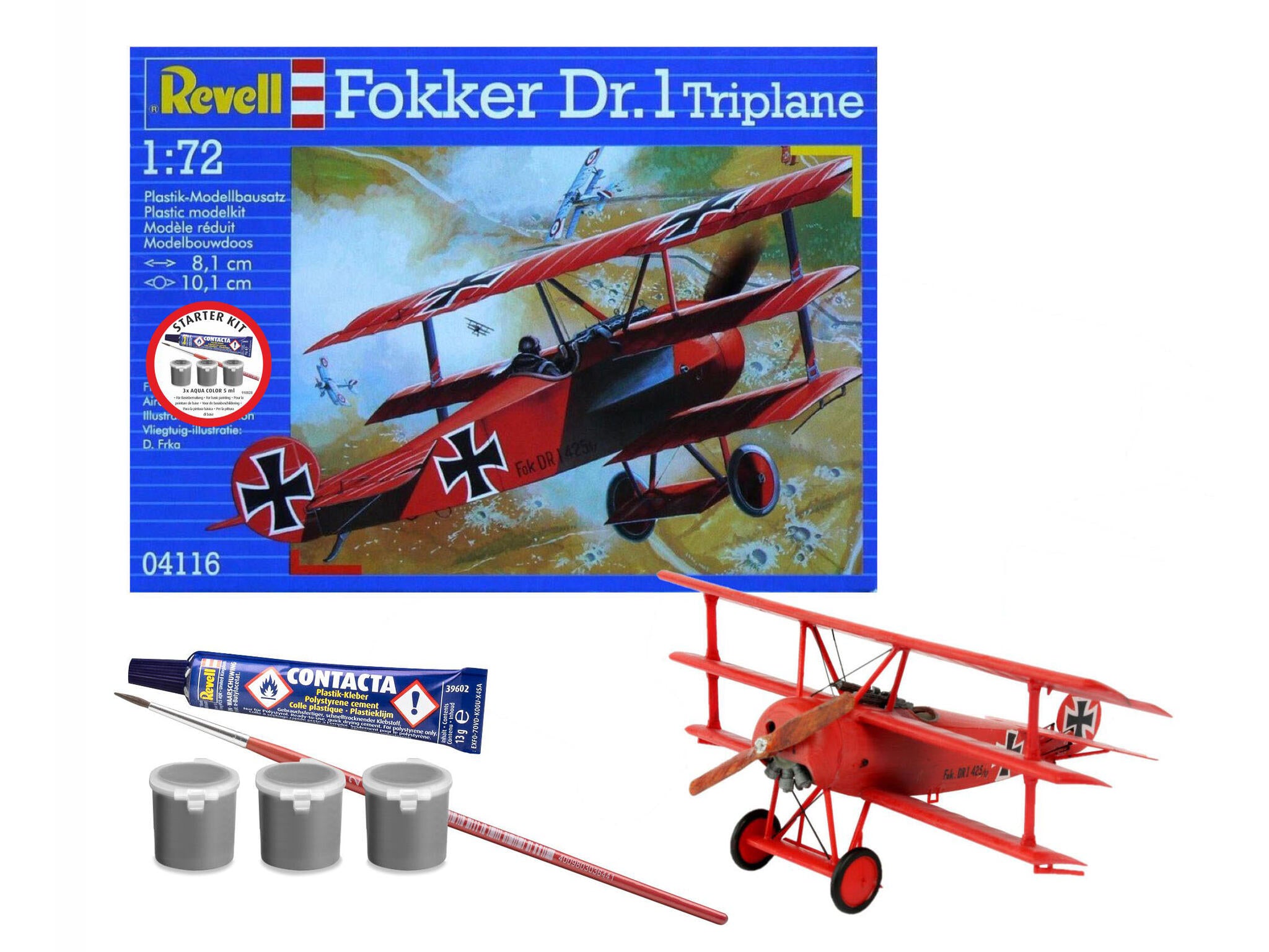 Revell Starter Kit Fokker Triplane Rev74116