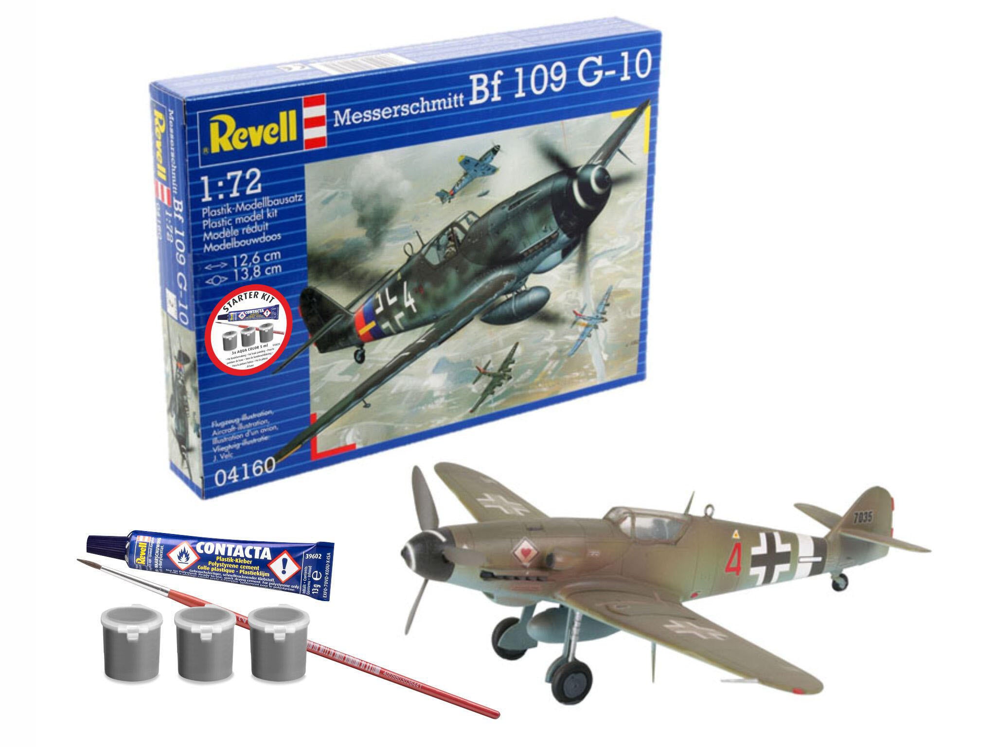 Set Macheta Revell Cu Accesorii De Baza Kit De Start Messerschmitt Bf-109 Rev74160