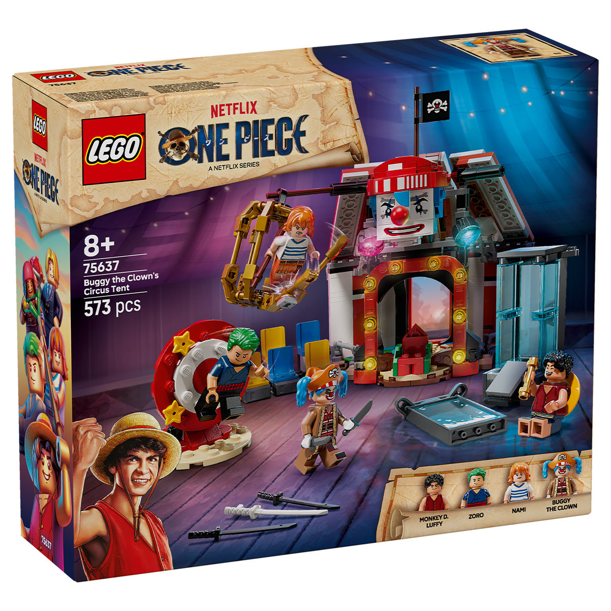 LEGO® ONE PIECE - Cortul de circ al clovnului Buggy 75637, 573 piese