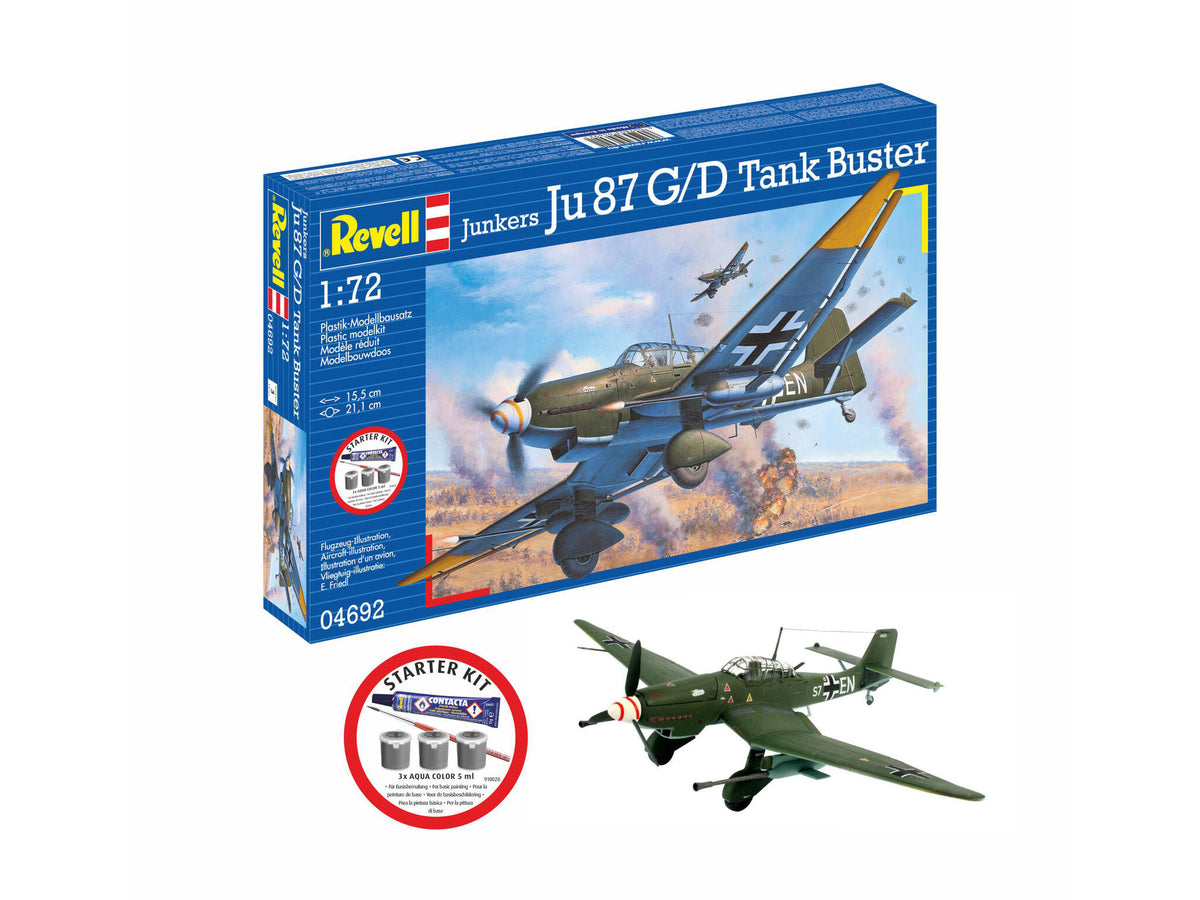 Revell Avion  Starter Kit Junkers Ju87 G/D Tank Buster Rev74692