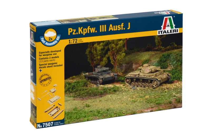 MACHETA  ITALERI VEHICULE MILITARE PZ.KPFW. III AUSF. J SCARA 1:72 IT7507S