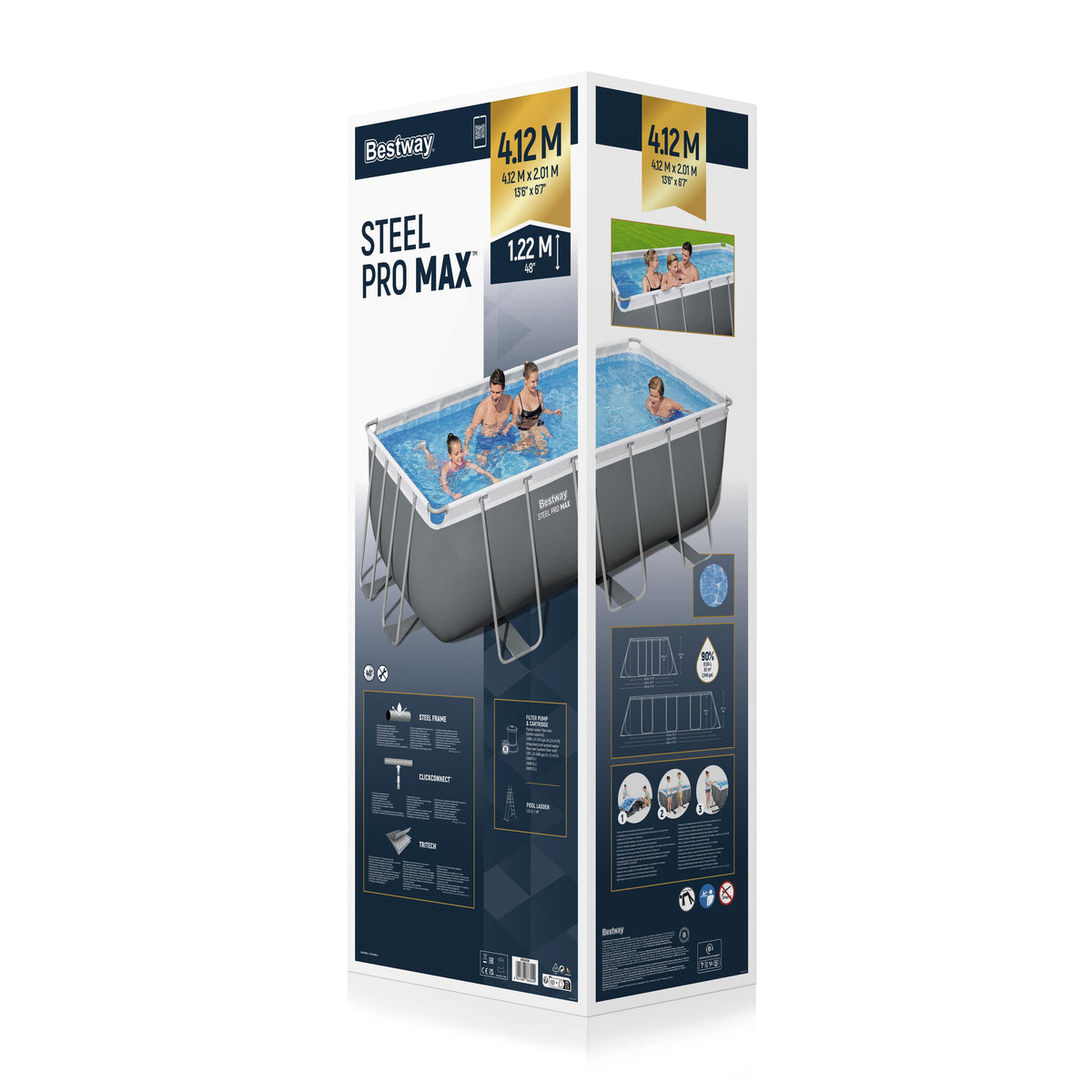 Piscina cu cadru metalic Steel Pro MAX™ 412 x 201 x 122cm, BW56456