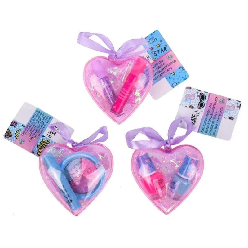 Set machiaj in forma de inima pentru fetite, mai multe modele, CAN84158