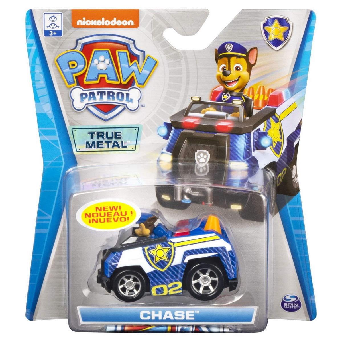 Masinuta cu figurina Paw Patrol True Metal, Chase SPM6053257-20121333