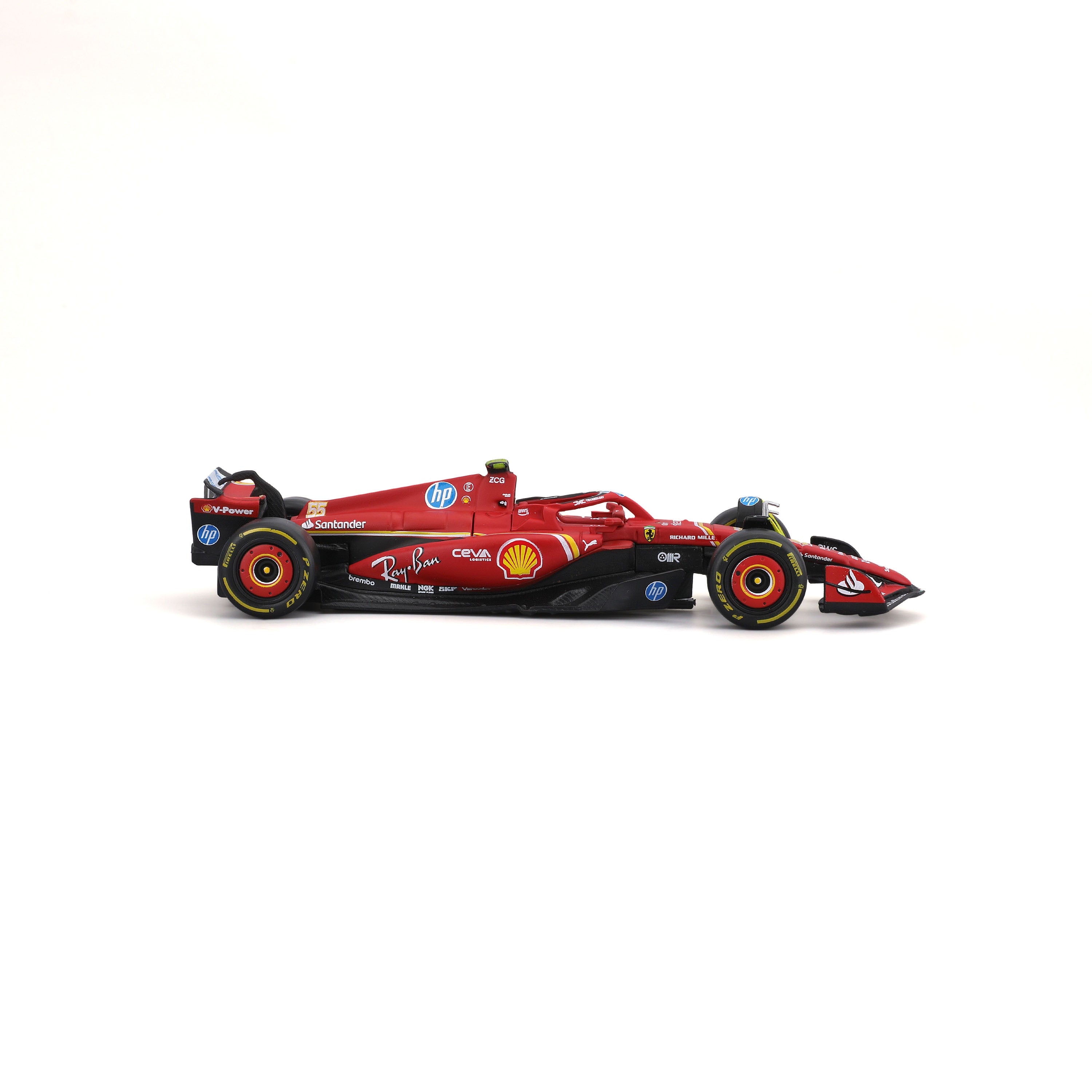 Macheta masinuta Bburago 1/43 Ferrari Formula Racing SF24 Team #55 Carlos Sainz BB36844-55