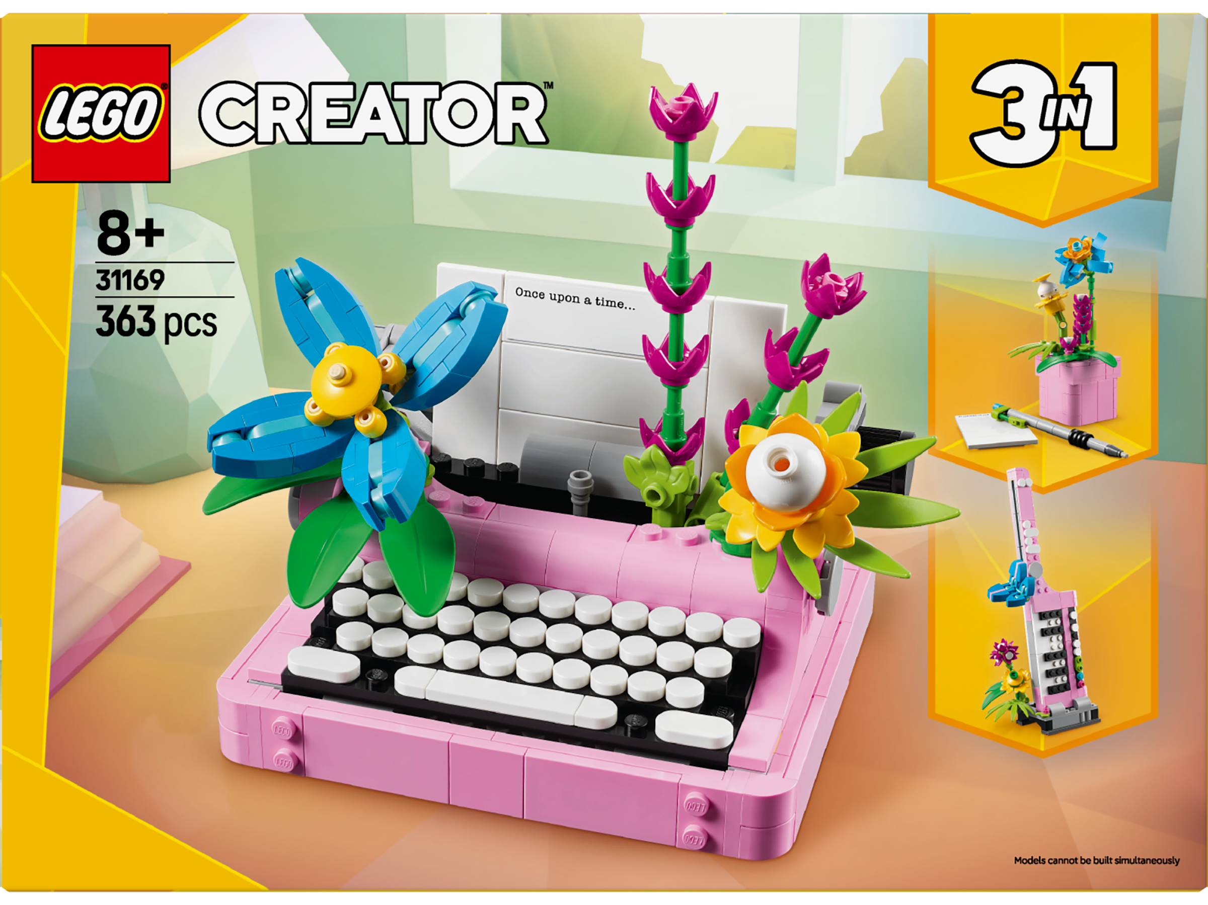 LEGO® Creator 3 in 1 - Masina de scris cu flori 31169, 363 piese